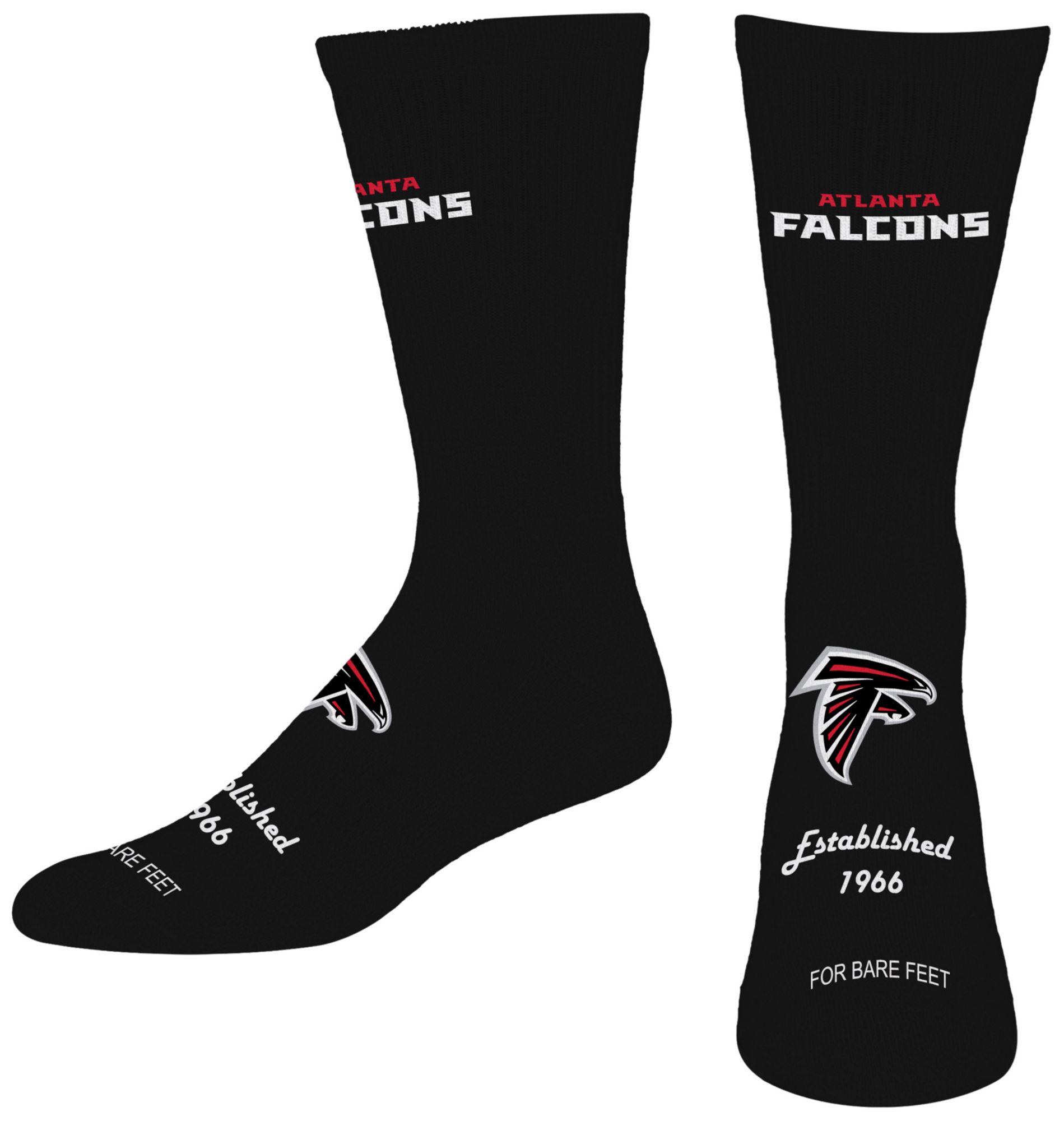For Bare Feet Adult Atlanta Falcons Established Socks