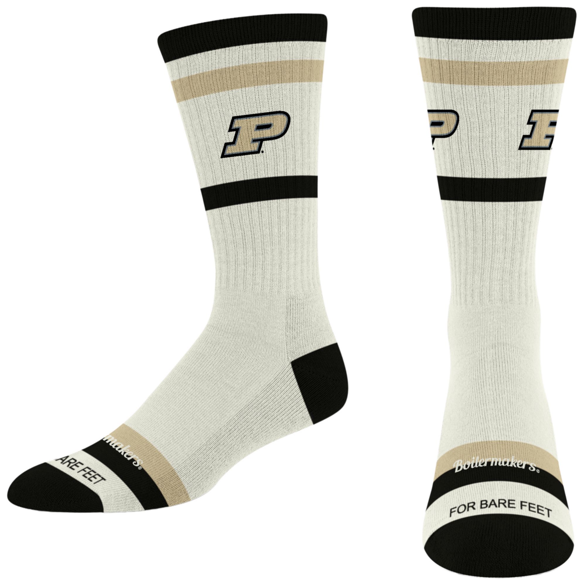 For Bare Feet Adult Purdue Boilermakers Striped Fame Socks