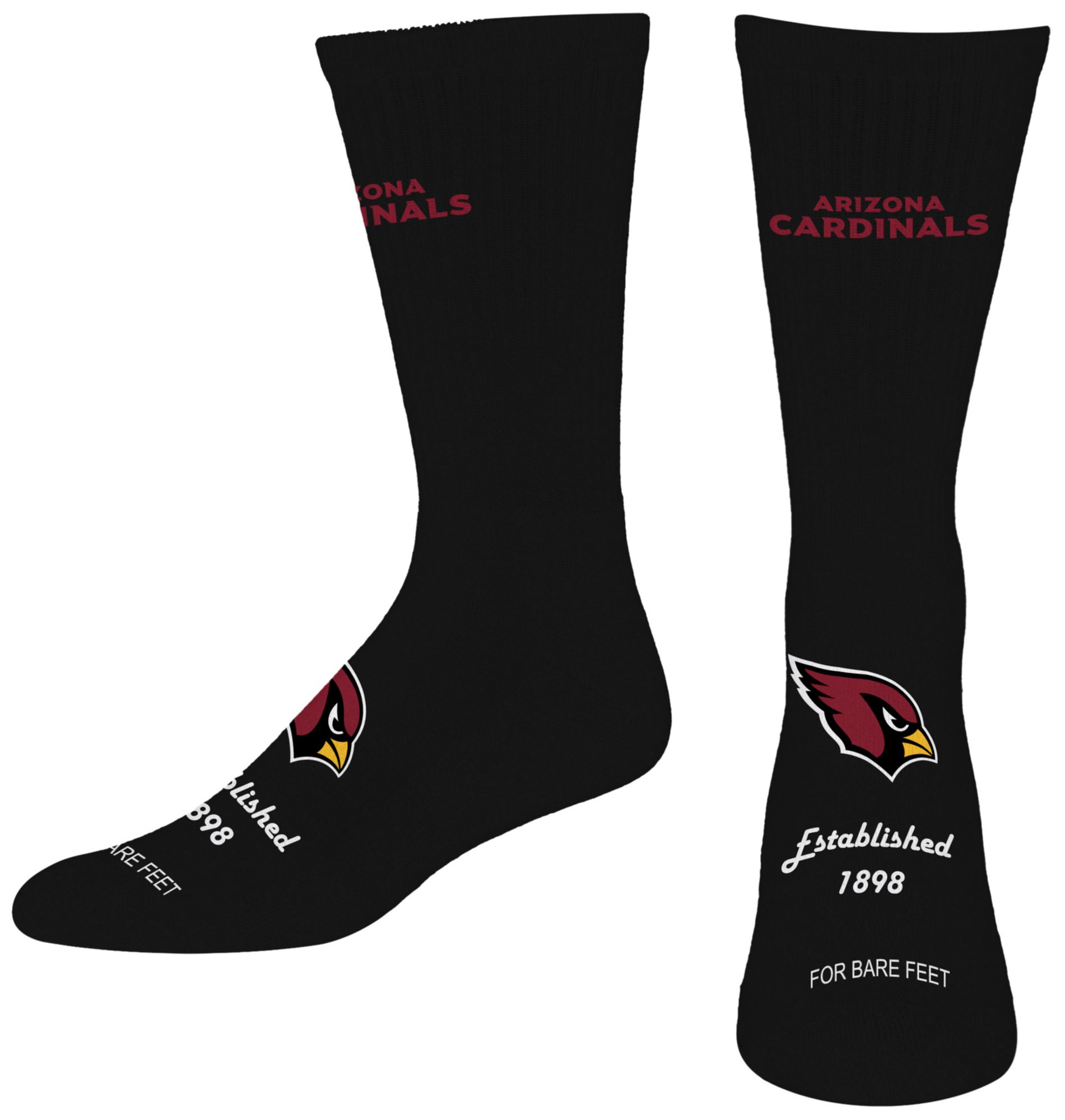 For Bare Feet Adult Arizona Cardinals Black Cozy Socks