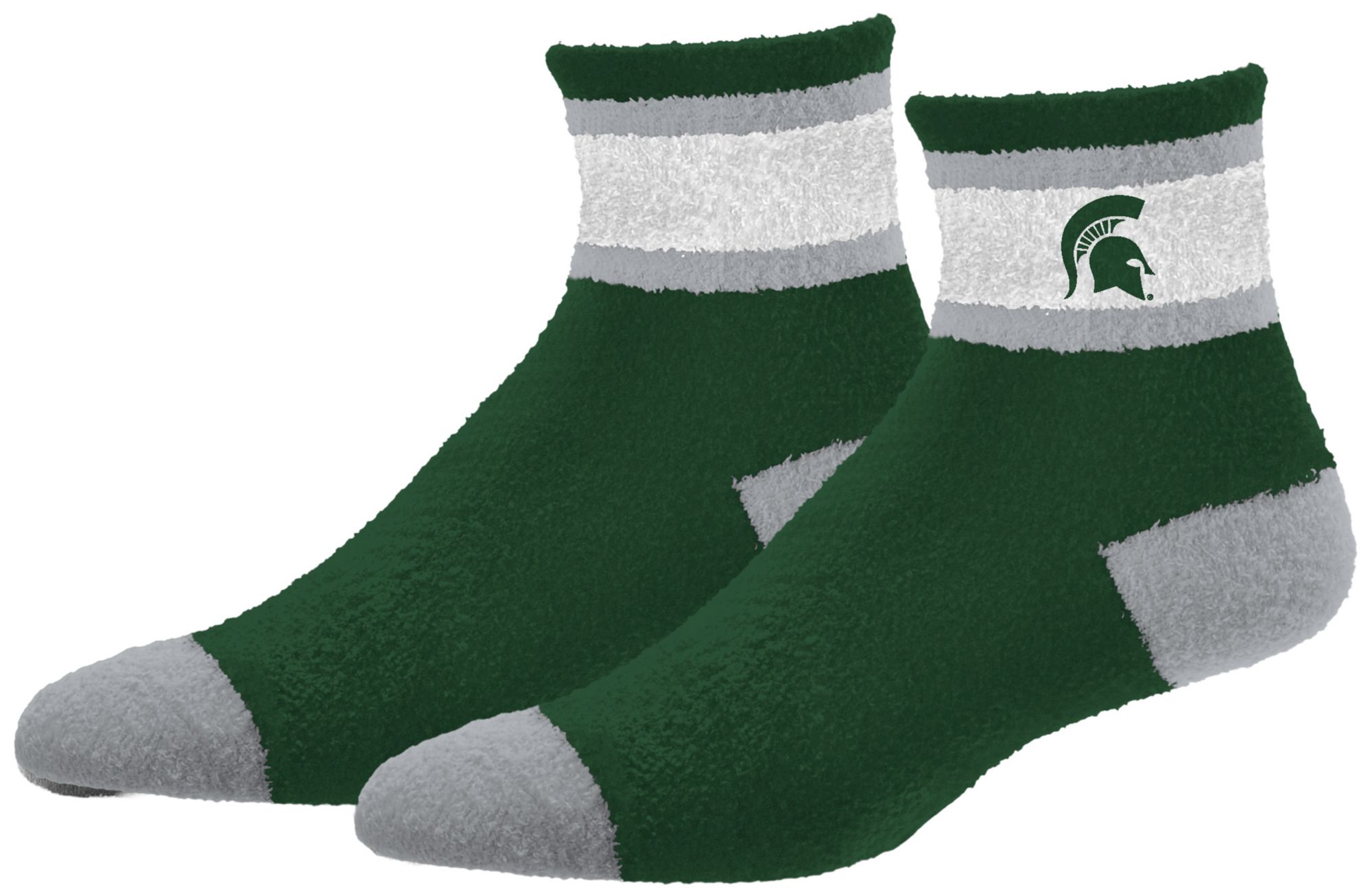 For Bare Feet Adult Michigan St Spartans Forest Green Cozy Socks