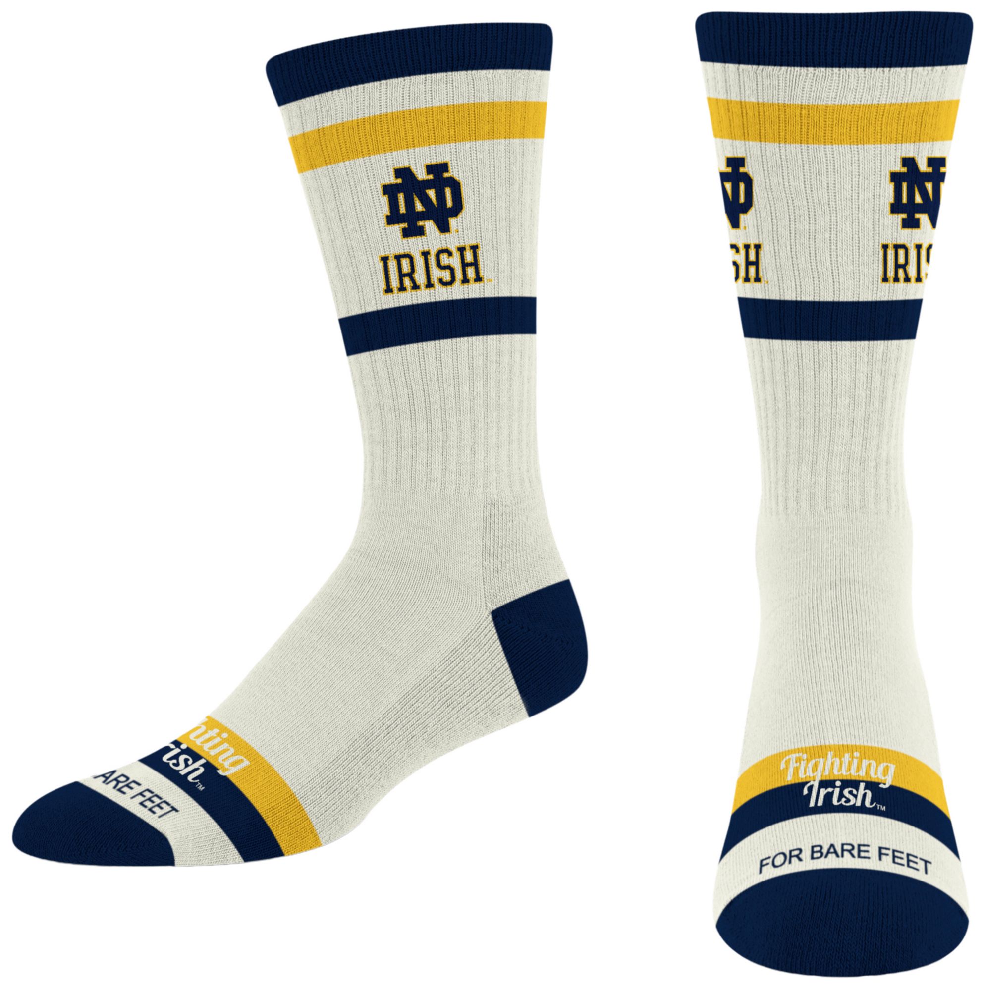For Bare Feet Adult Notre Dame Fighting Irish Striped Fame Socks