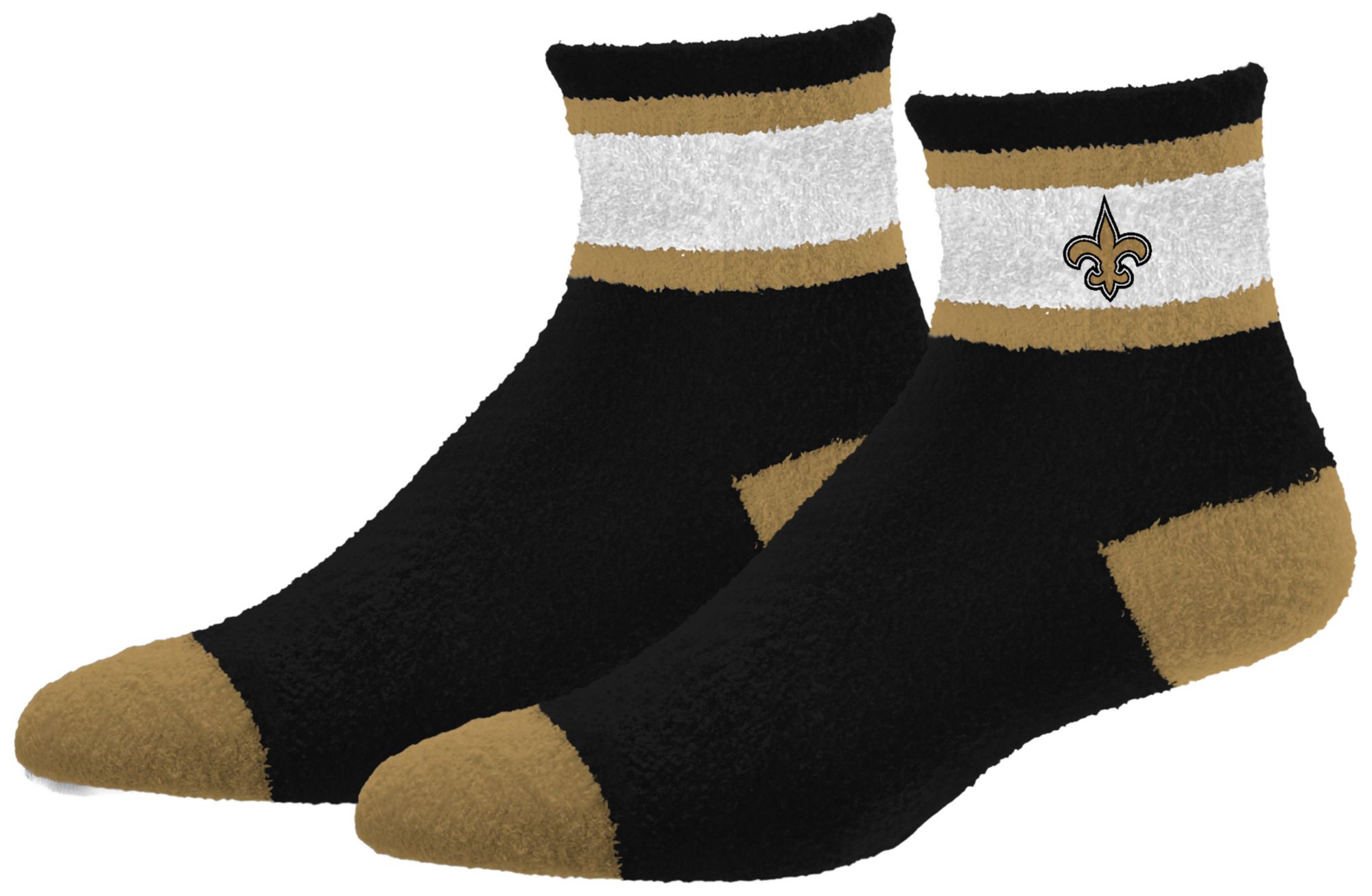 For Bare Feet Adult New Orleans Saints Black Cozy Socks