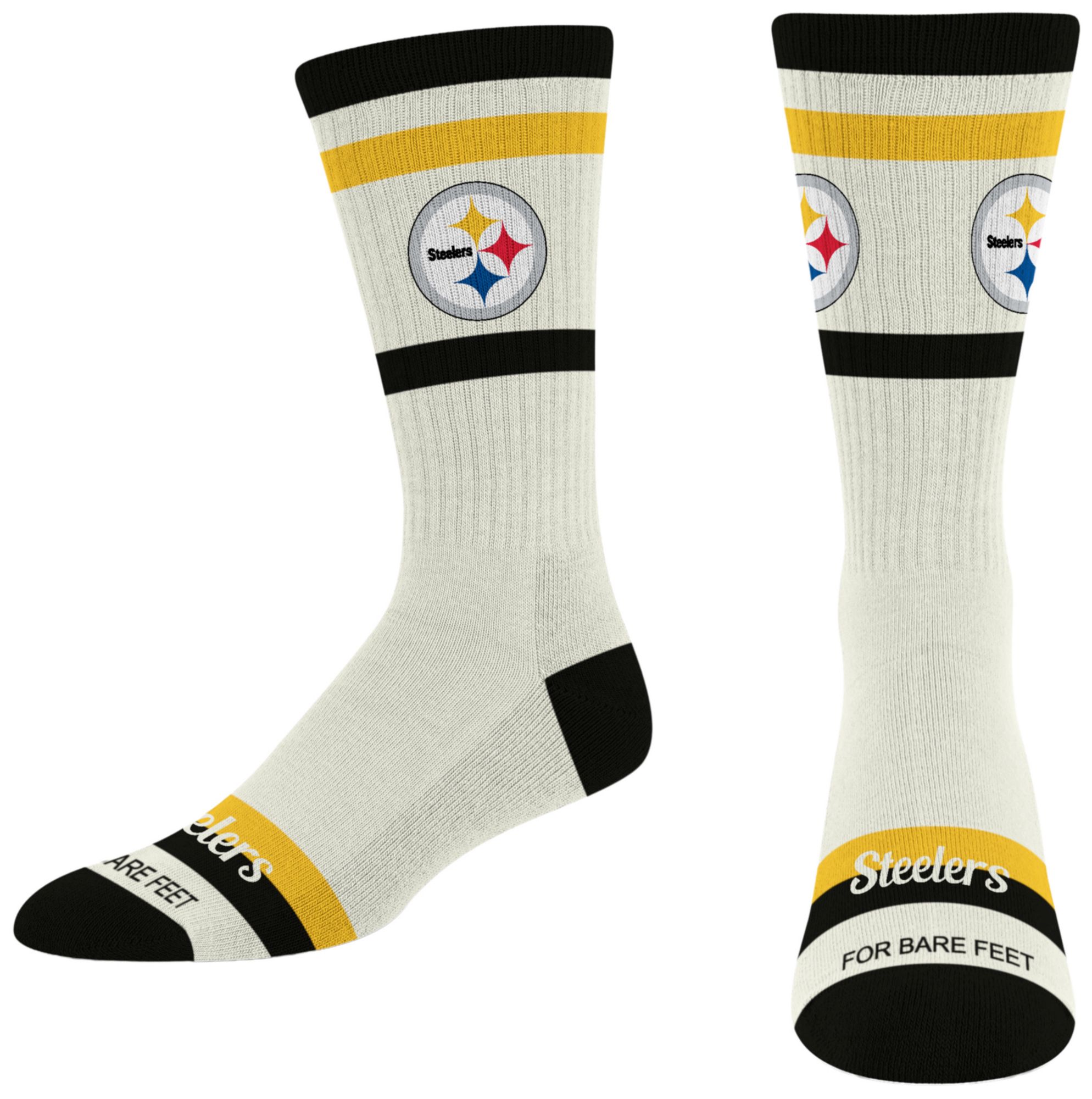 For Bare Feet Adult Pittsburgh Steelers Striped Fame Socks