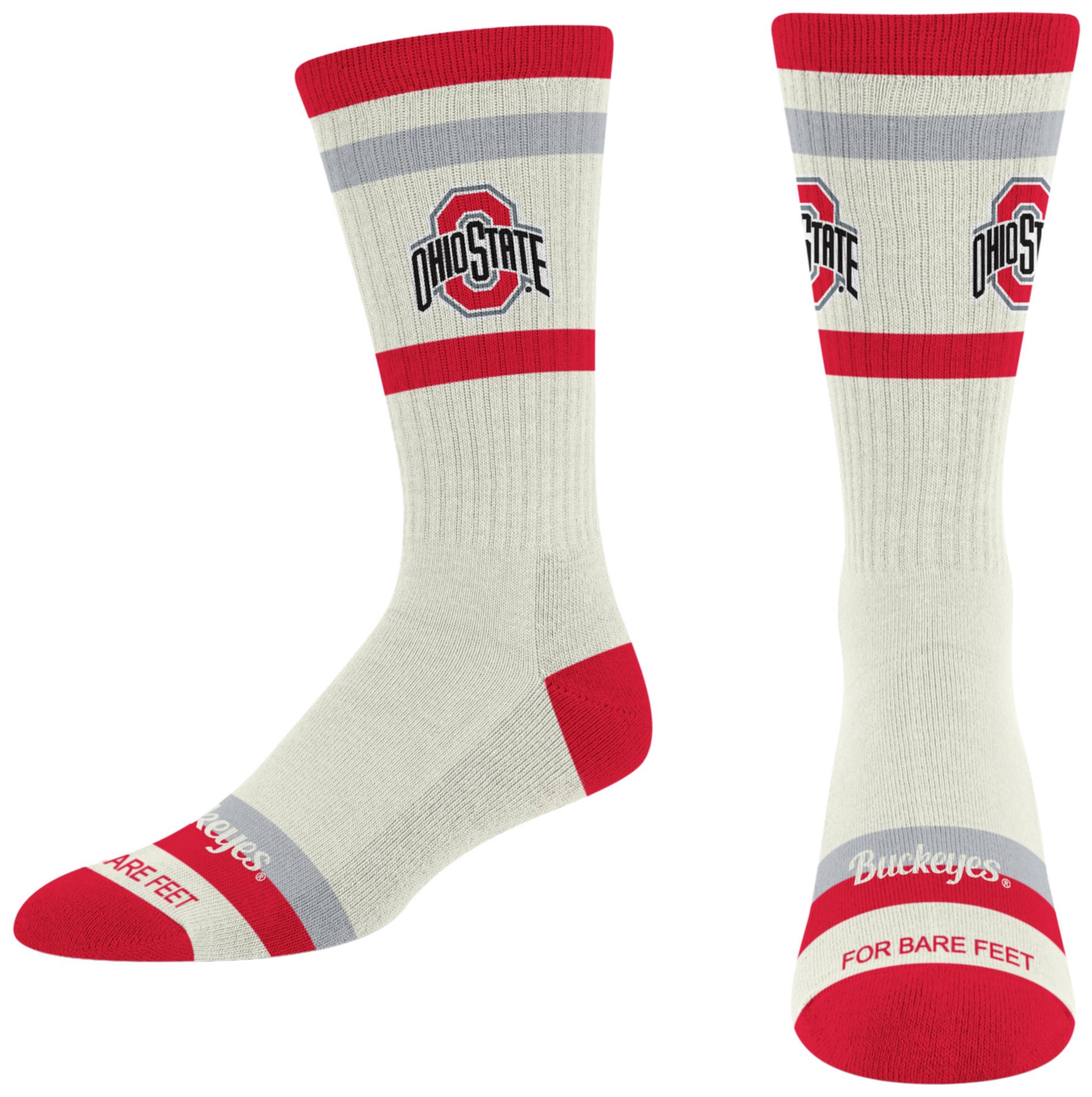 For Bare Feet Adult Ohio State Buckeyes Striped Fame Socks