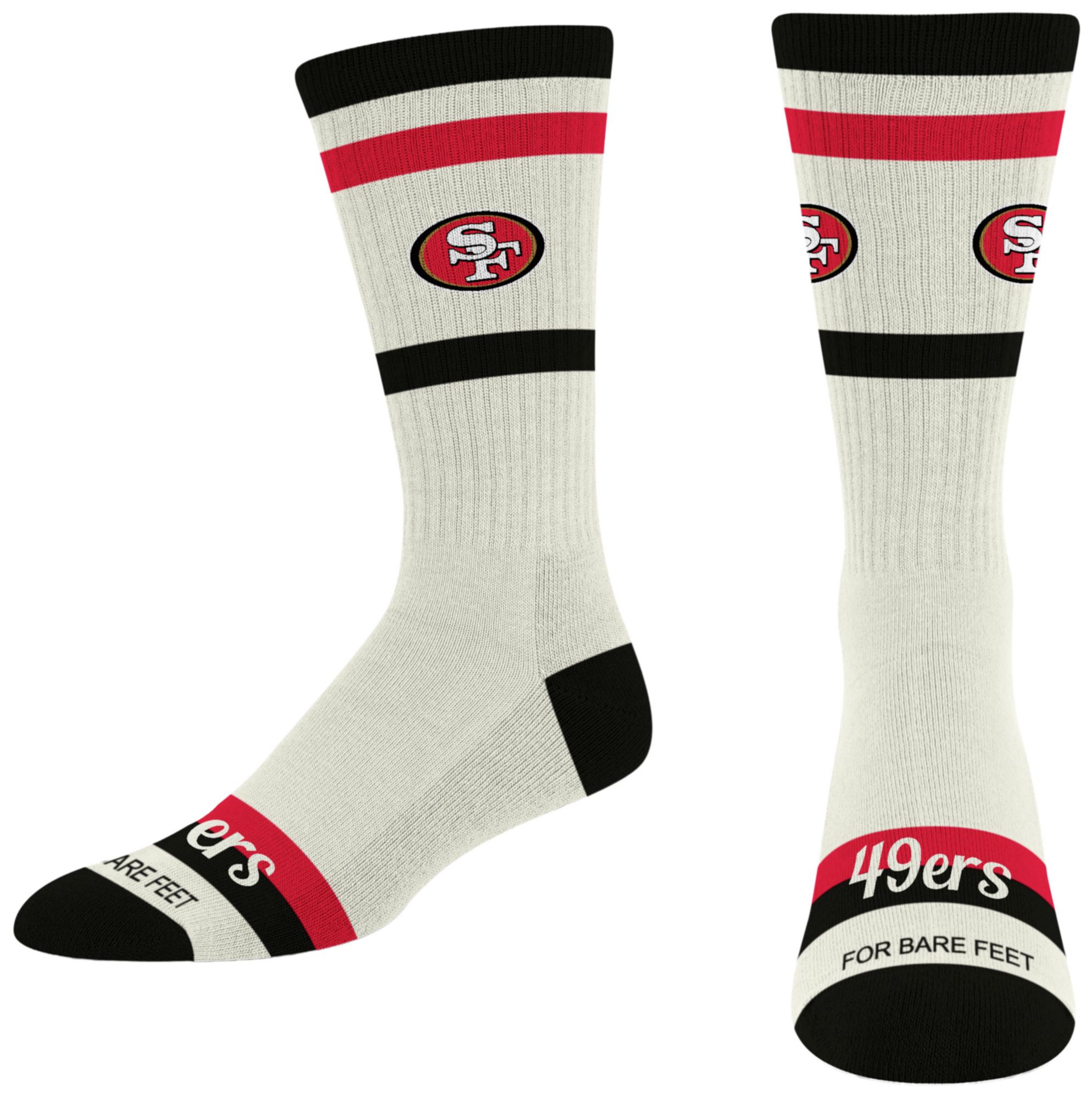 For Bare Feet Adult San Francisco 49ers Striped Fame Socks