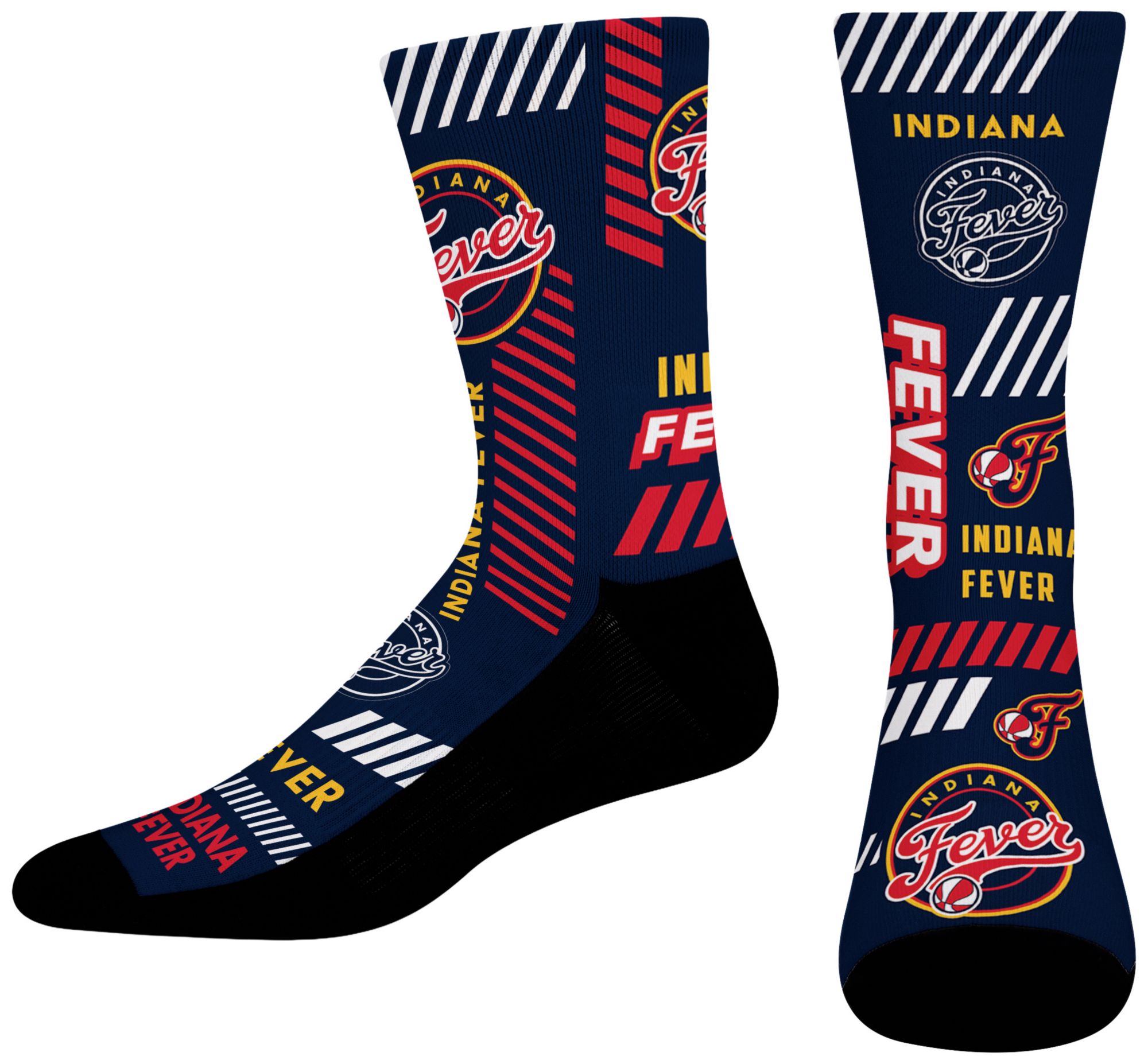 For Bare Feet Adult Indiana Fever Multi Fantastic Sublimated Crew Socks