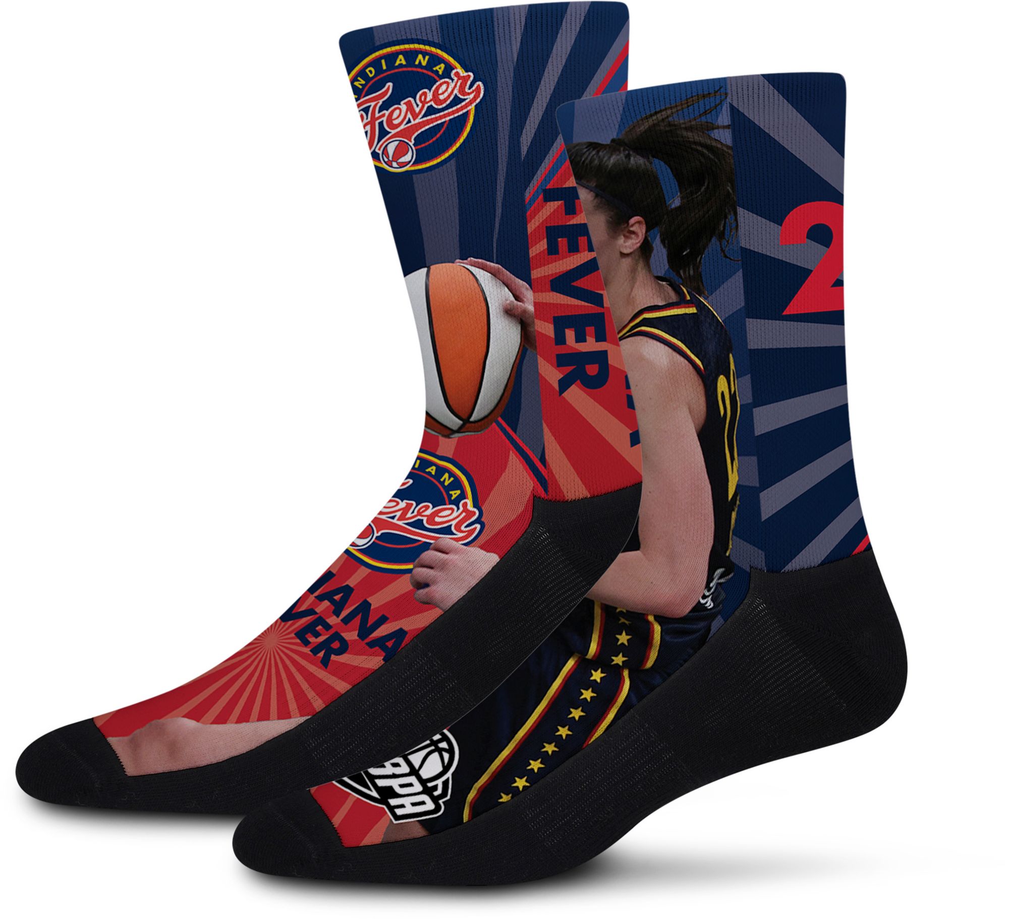 For Bare Feet Adult Indiana Fever Multi Record Breaker Socks