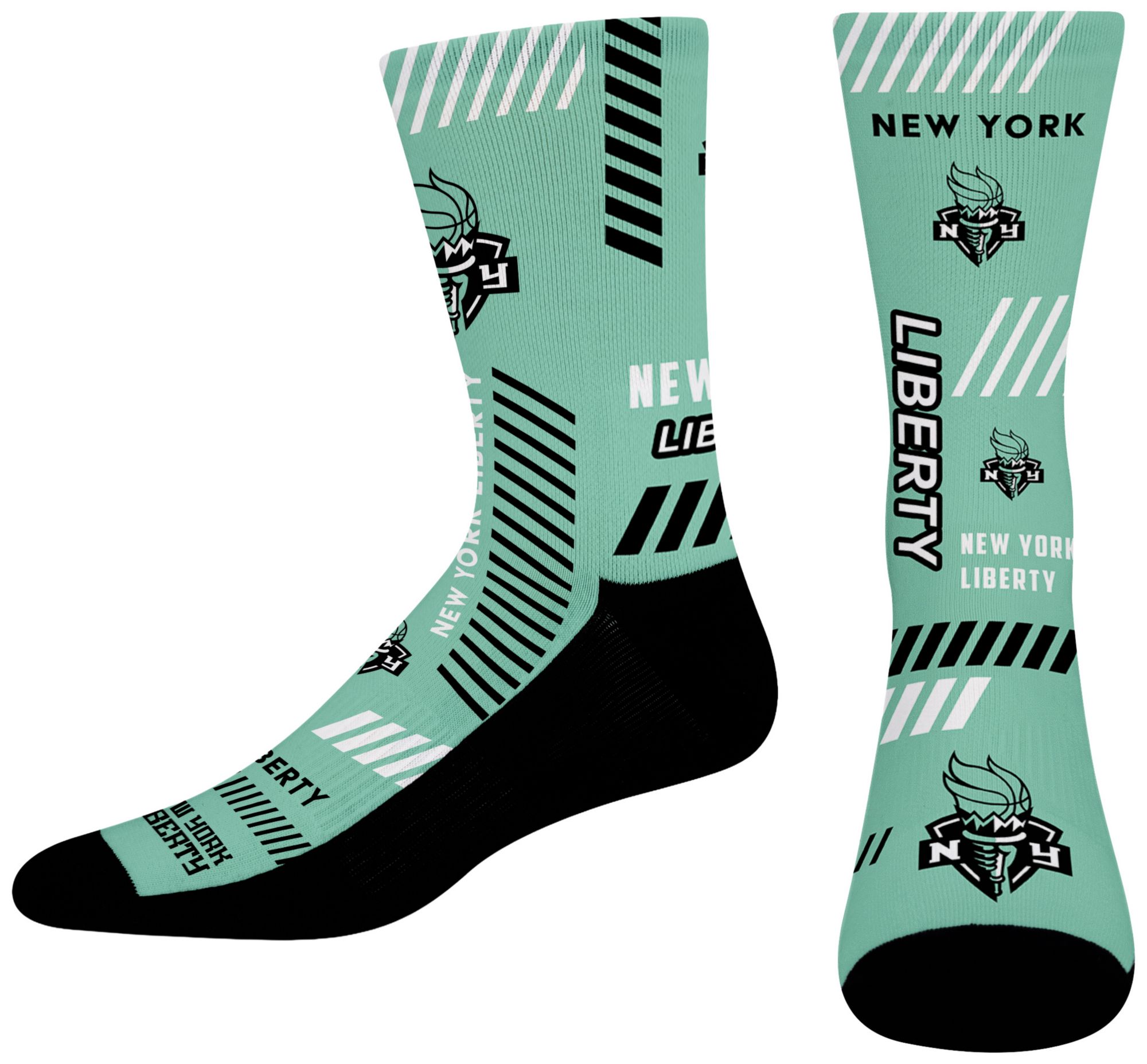 For Bare Feet Adult New York Liberty Multi Fantastic Sublimated Crew Socks
