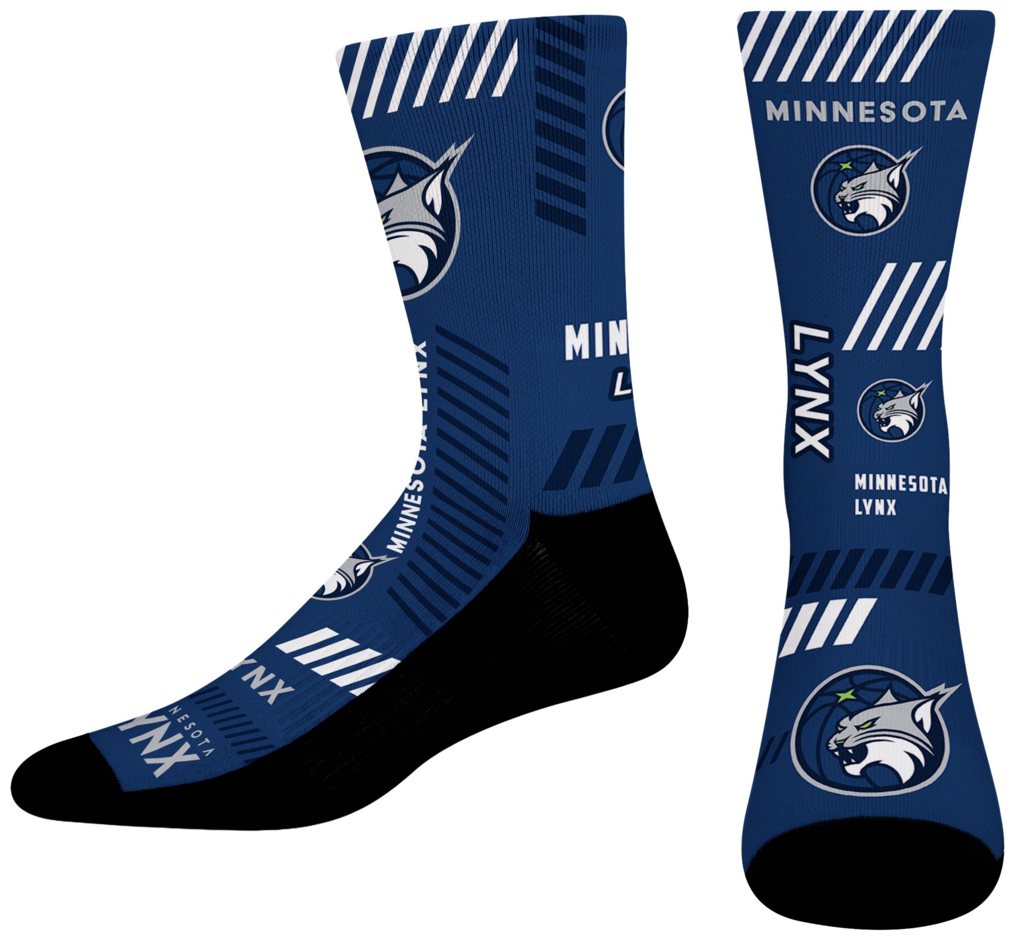 For Bare Feet Adult Minnesota Lynx Multi Fantastic Sublimated Crew Socks