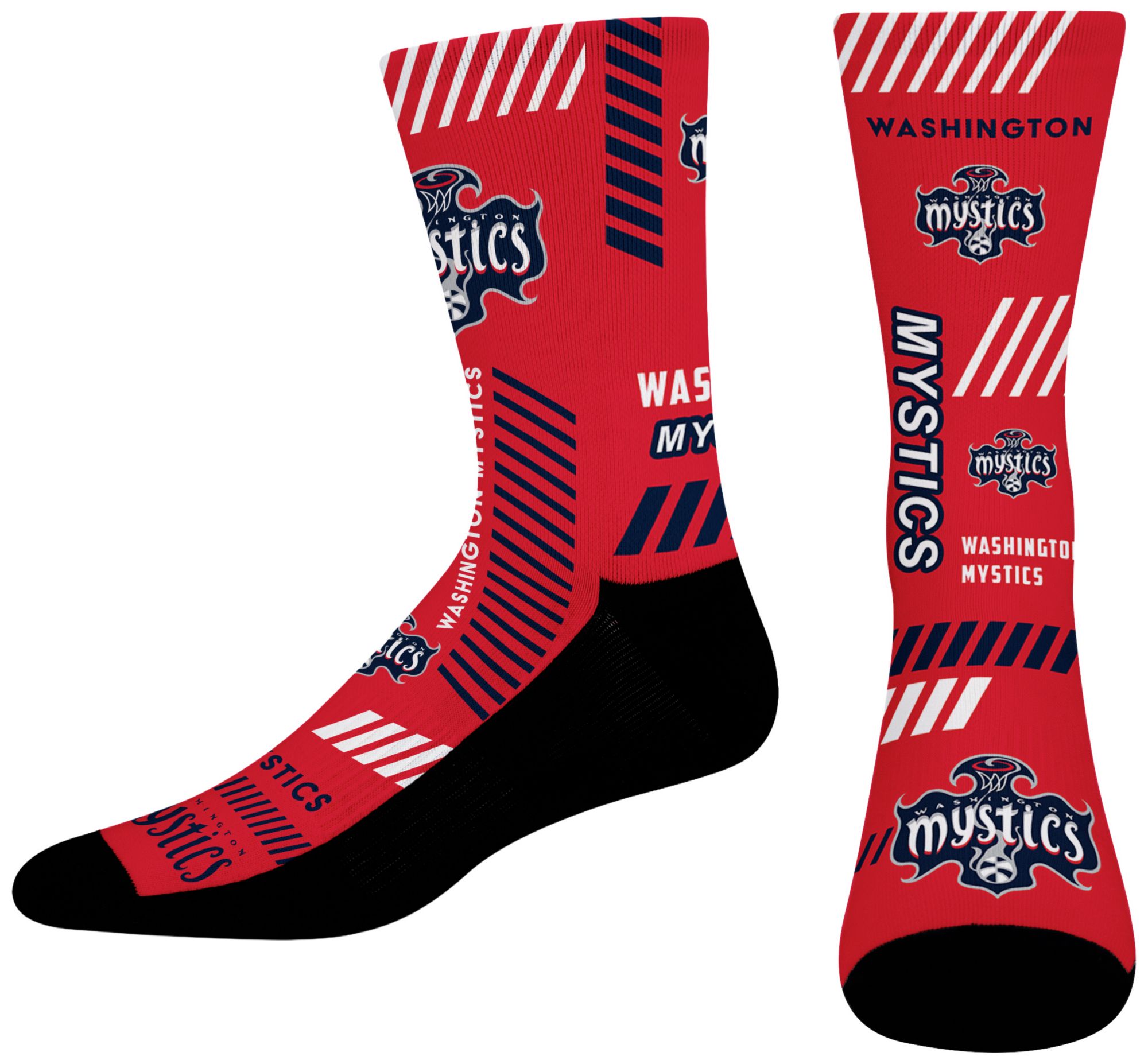For Bare Feet Adult Washington Mystics Multi Fantastic Sublimated Crew Socks