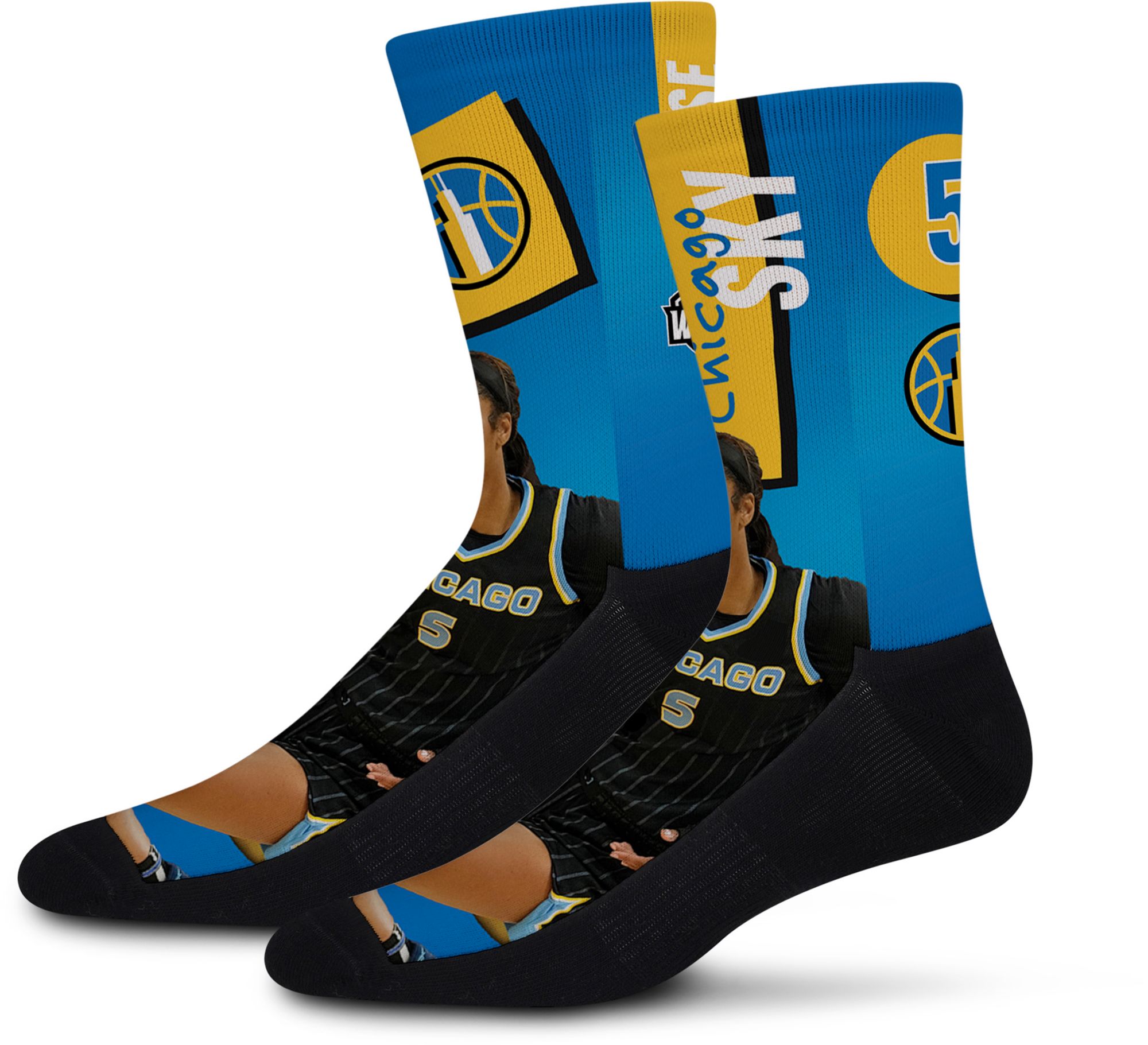 For Bare Feet Adult Chicago Sky Multi Shape Shifter Crew Socks