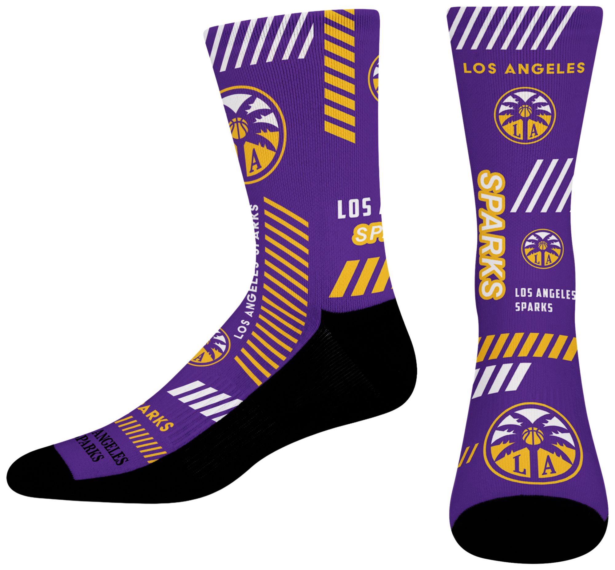For Bare Feet Adult Los Angeles Sparks Multi Fantastic Sublimated Crew Socks