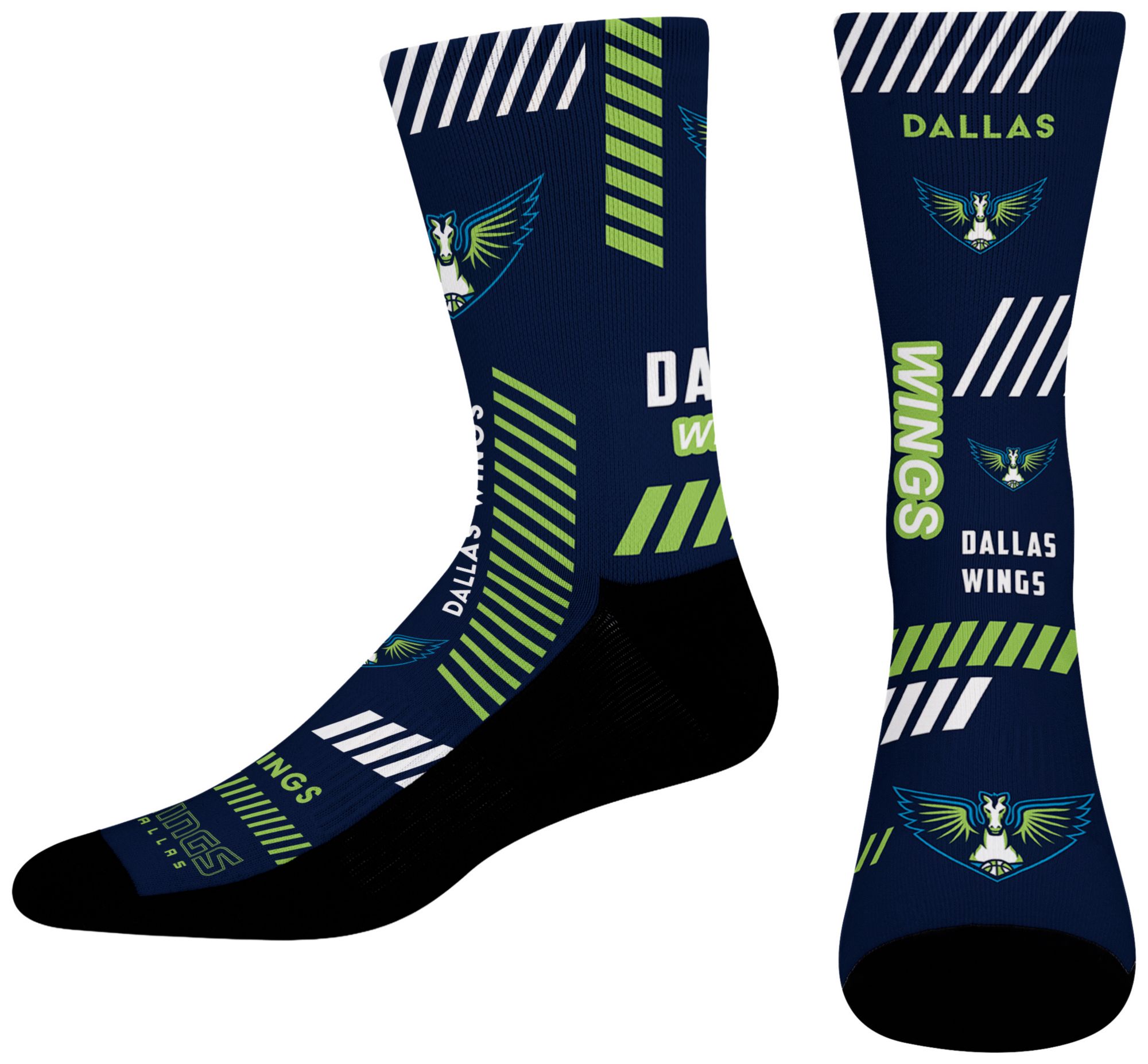 For Bare Feet Adult Dallas Wings Multi Fantastic Sublimated Crew Socks