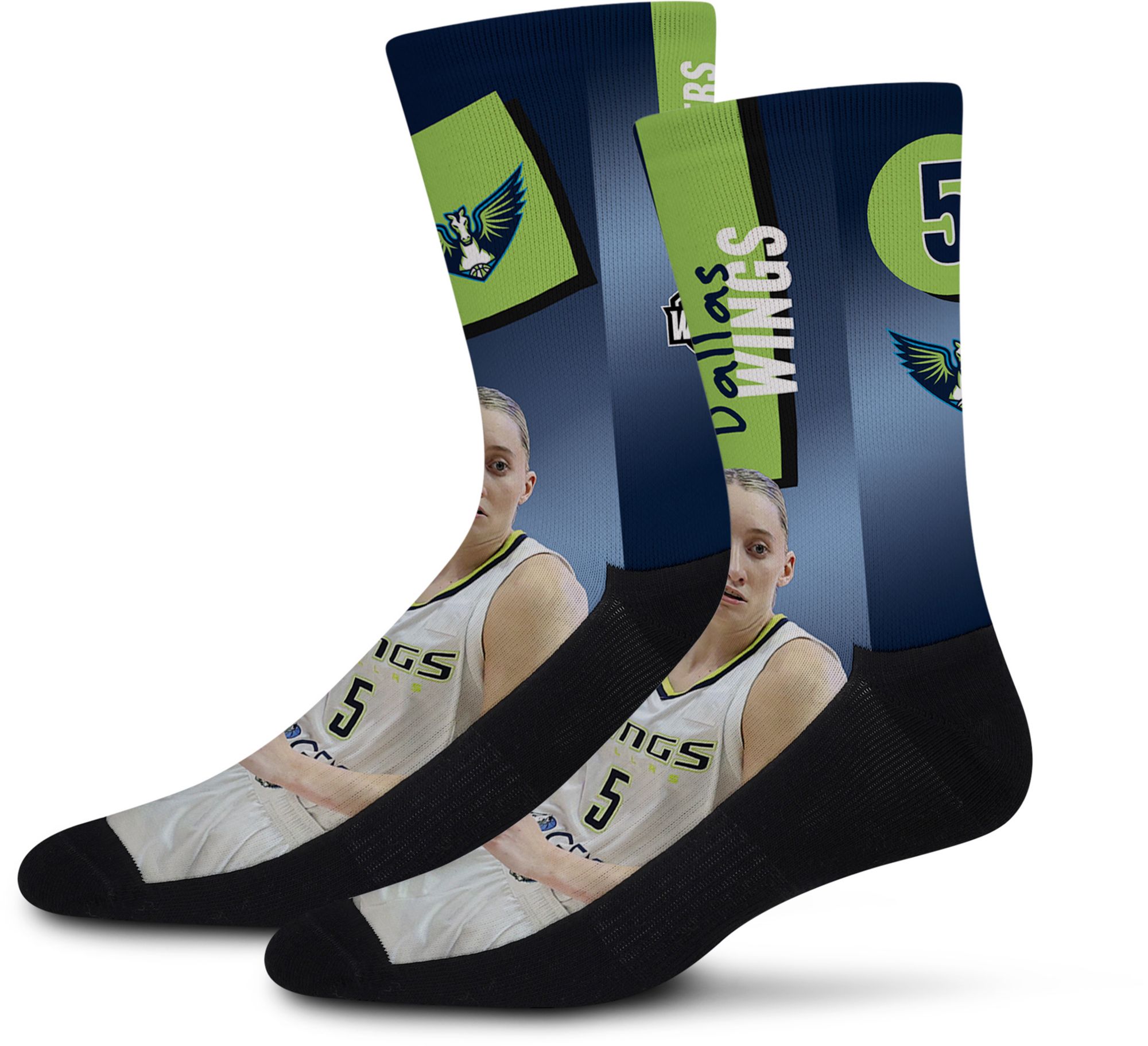 For Bare Feet Adult Dallas Wings Multi Shape Shifter Crew Socks