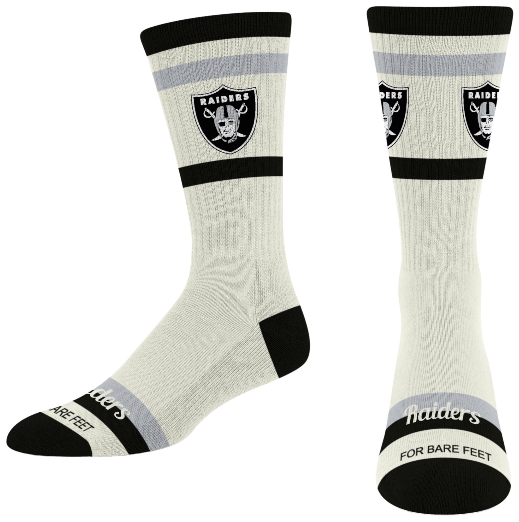For Bare Feet Adult Las Vegas Raiders Striped Fame Socks