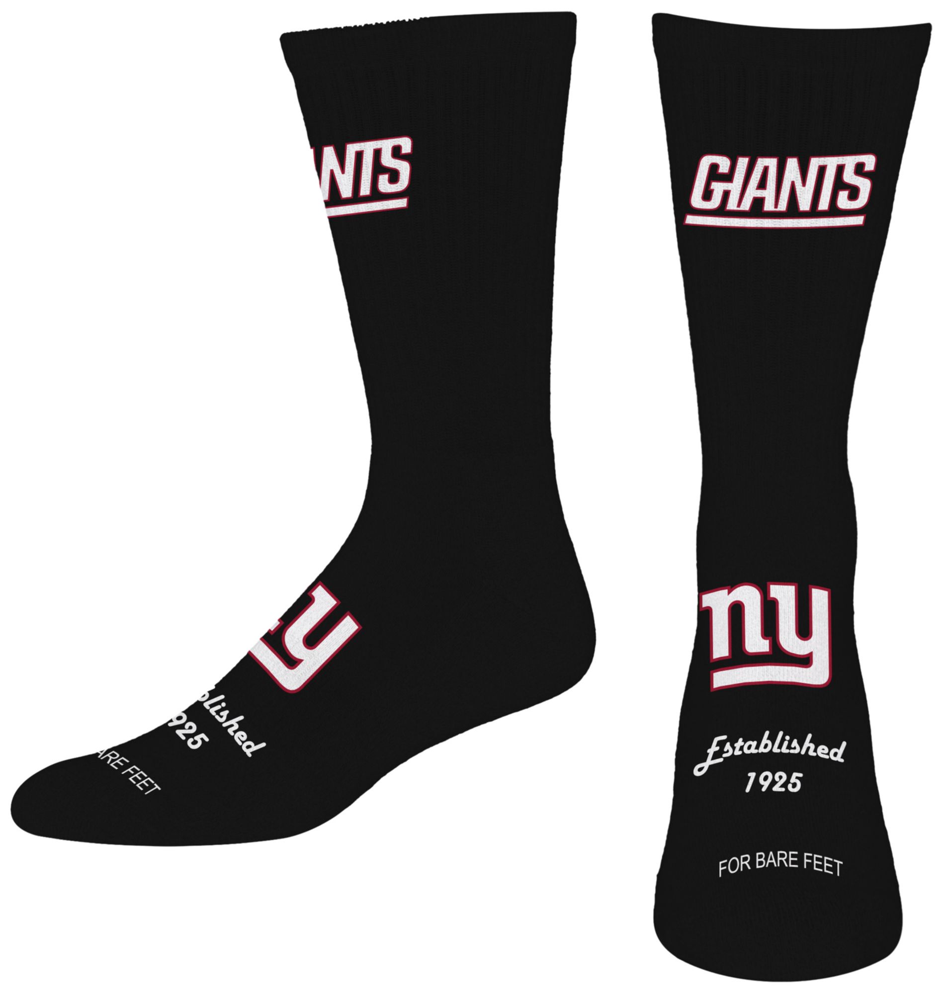For Bare Feet Adult New York Giants Established Socks