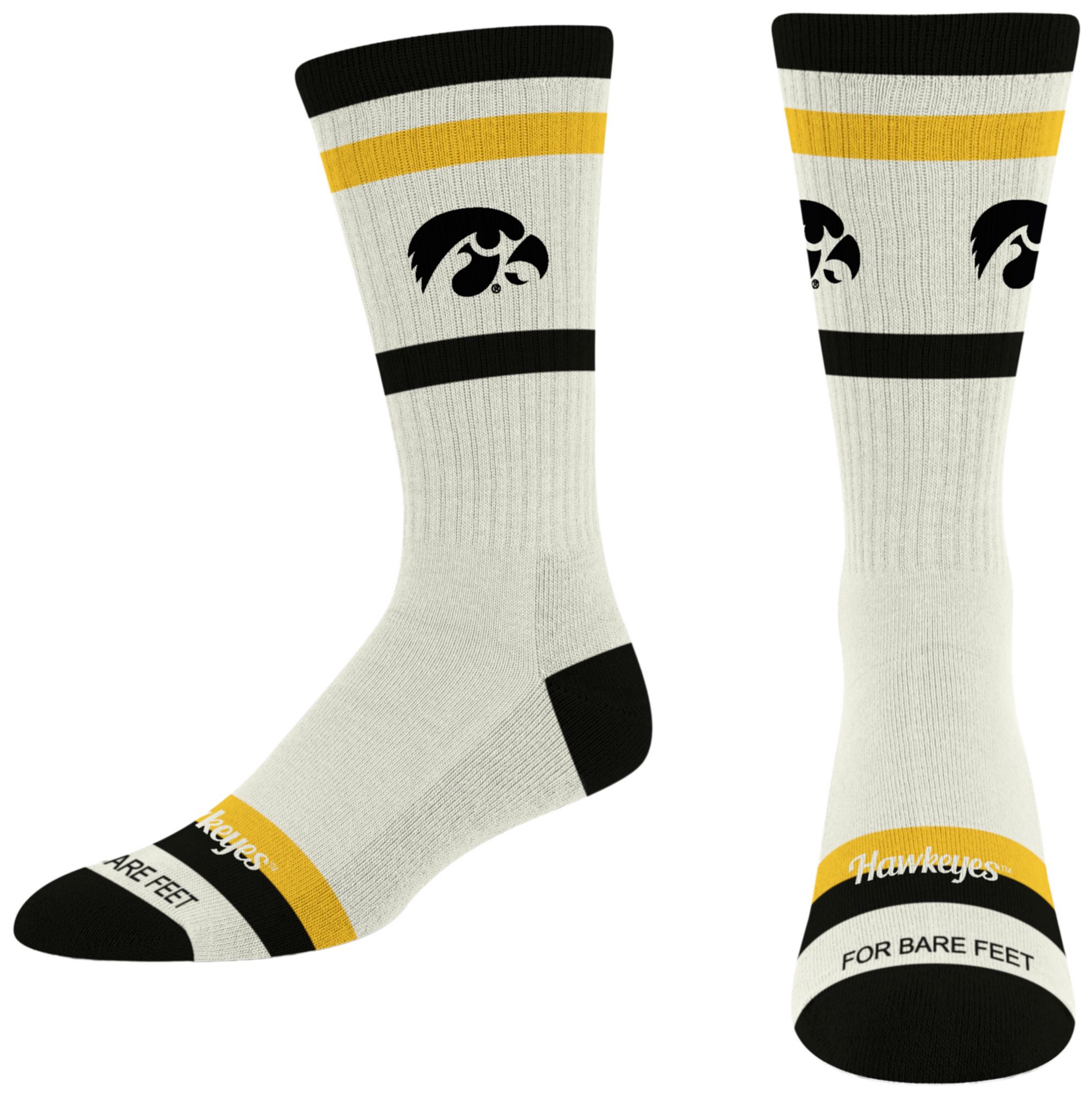 For Bare Feet Adult Iowa Hawkeyes Striped Fame Socks