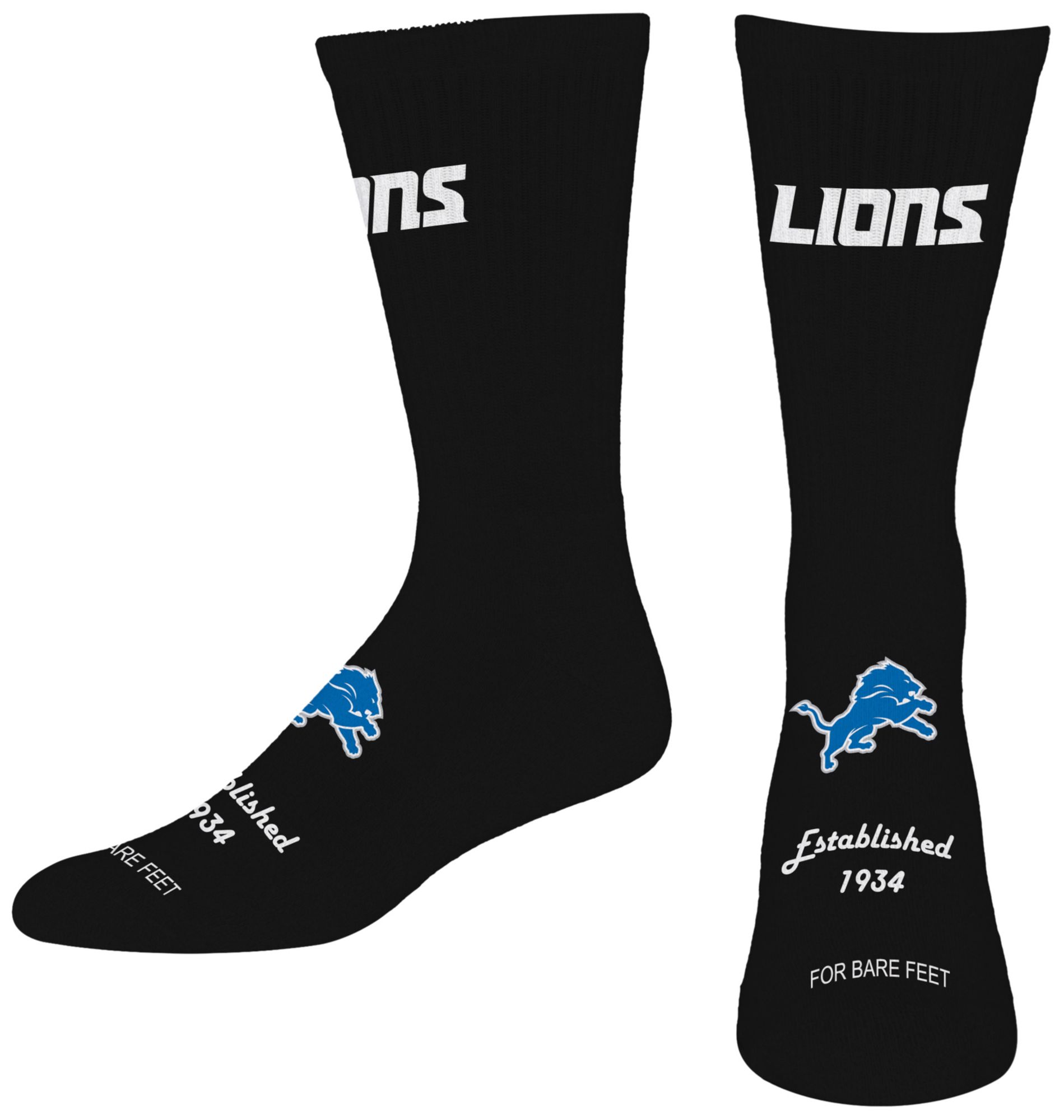 For Bare Feet Adult Detroit Lions Established Socks