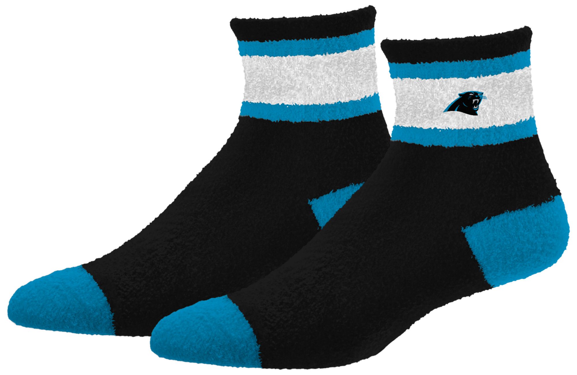 For Bare Feet Adult Carolina Panthers Black Cozy Socks