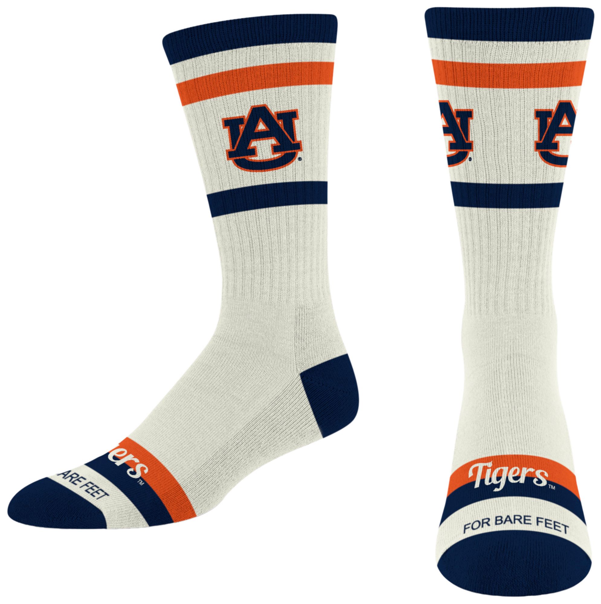 For Bare Feet Adult Auburn Tigers Striped Fame Socks