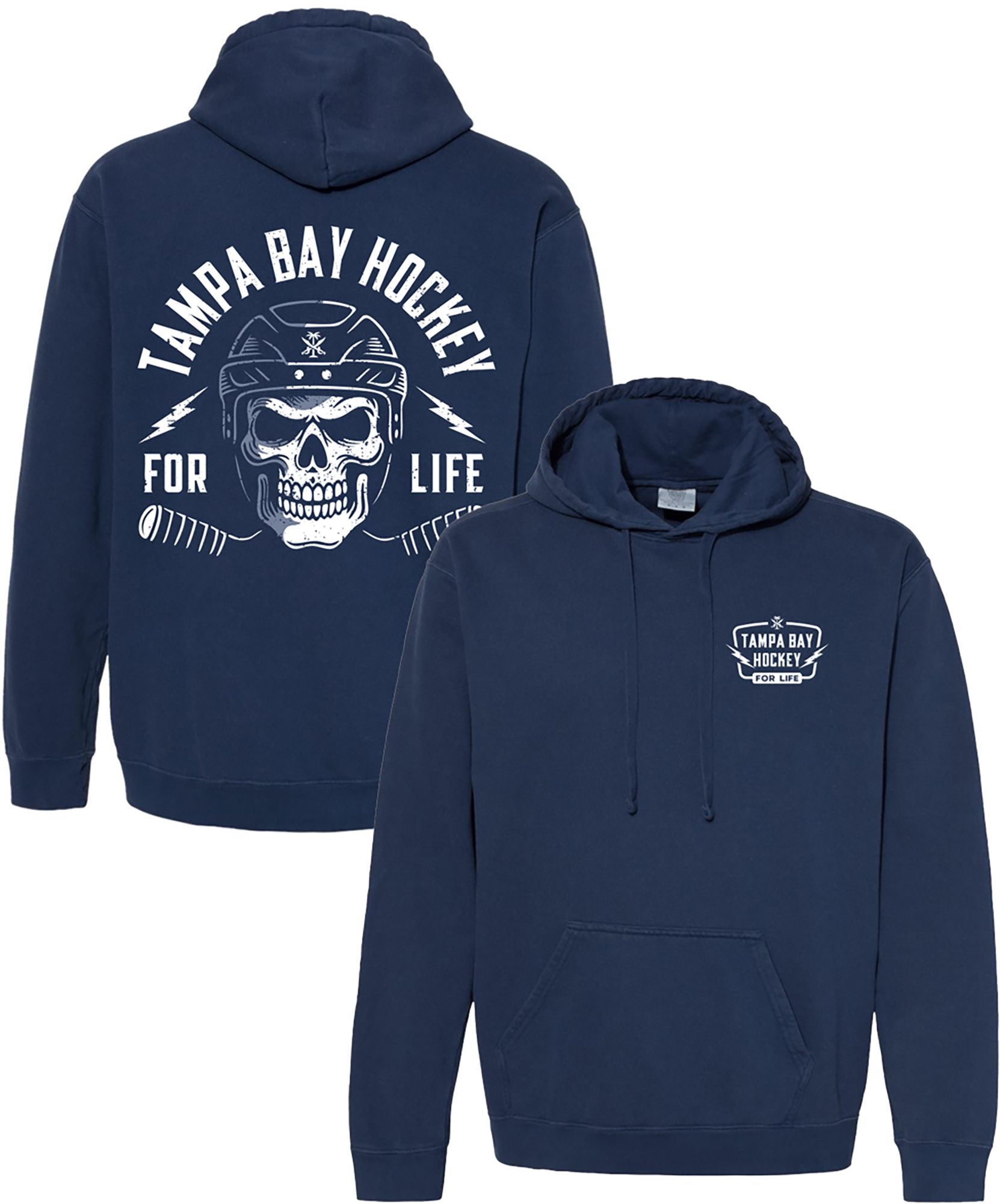 For the Bay Clothing Co. Men's Tampa Bay Blue Hockey 4 Life Pullover Hoodie