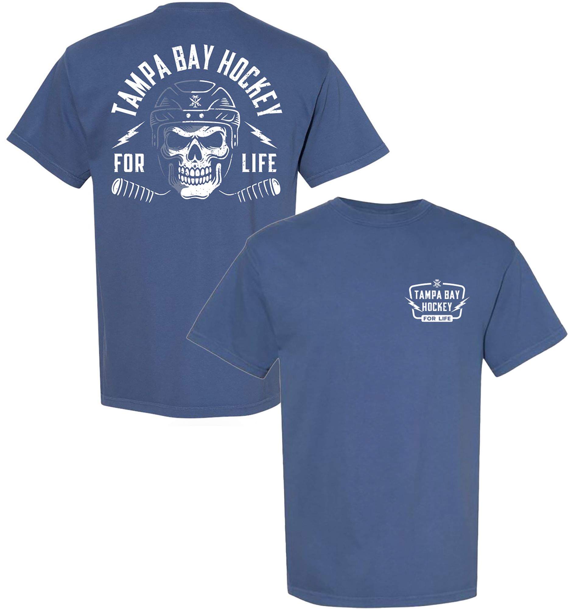For the Bay Clothing Co. Men's Tampa Bay Blue Hockey 4 Life T-Shirt