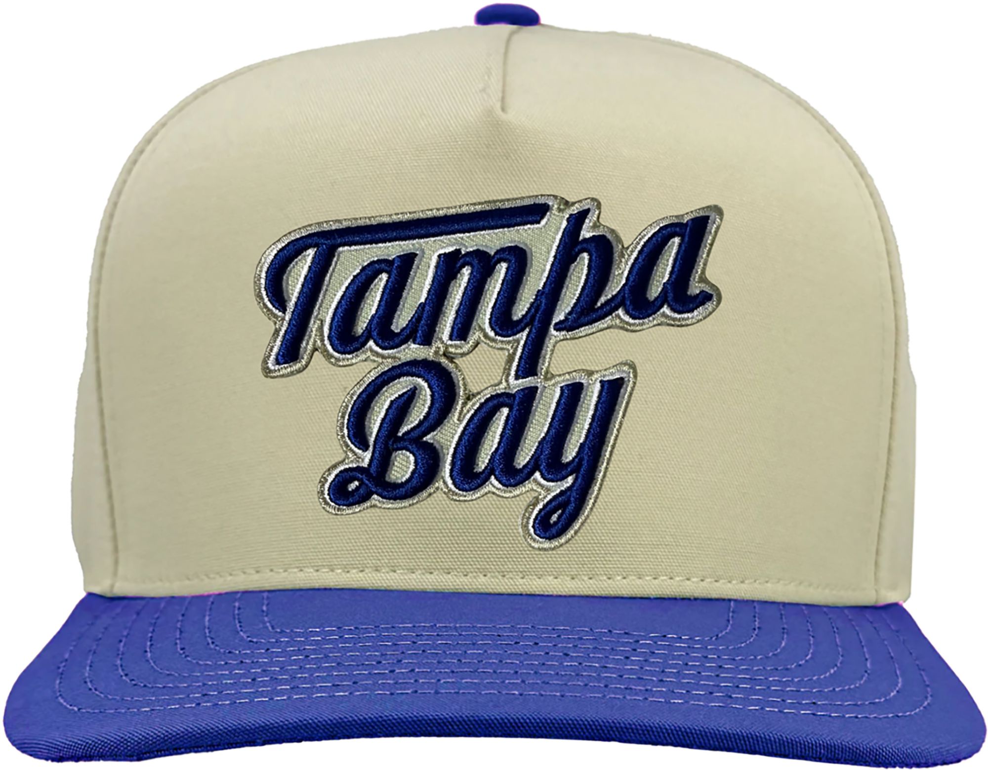 For the Bay Clothing Co. Men's Tampa Bay Vintage White/Blue Hat Trick Adjustable Hat