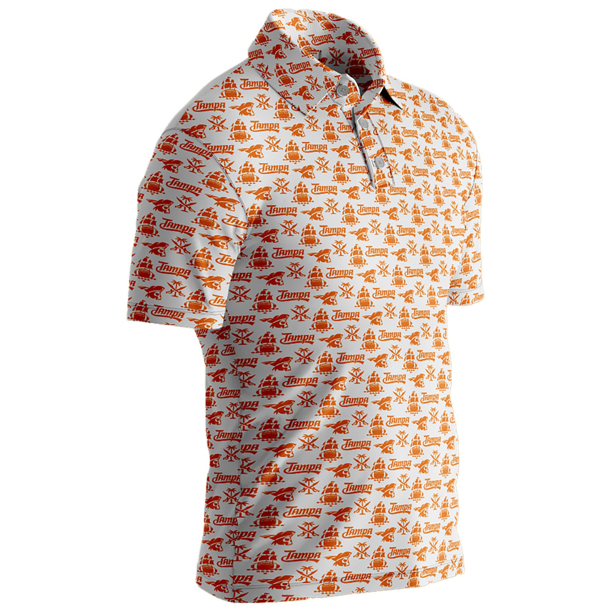 For the Bay Clothing Co. White Men's Tampa Football Tailgate Polo