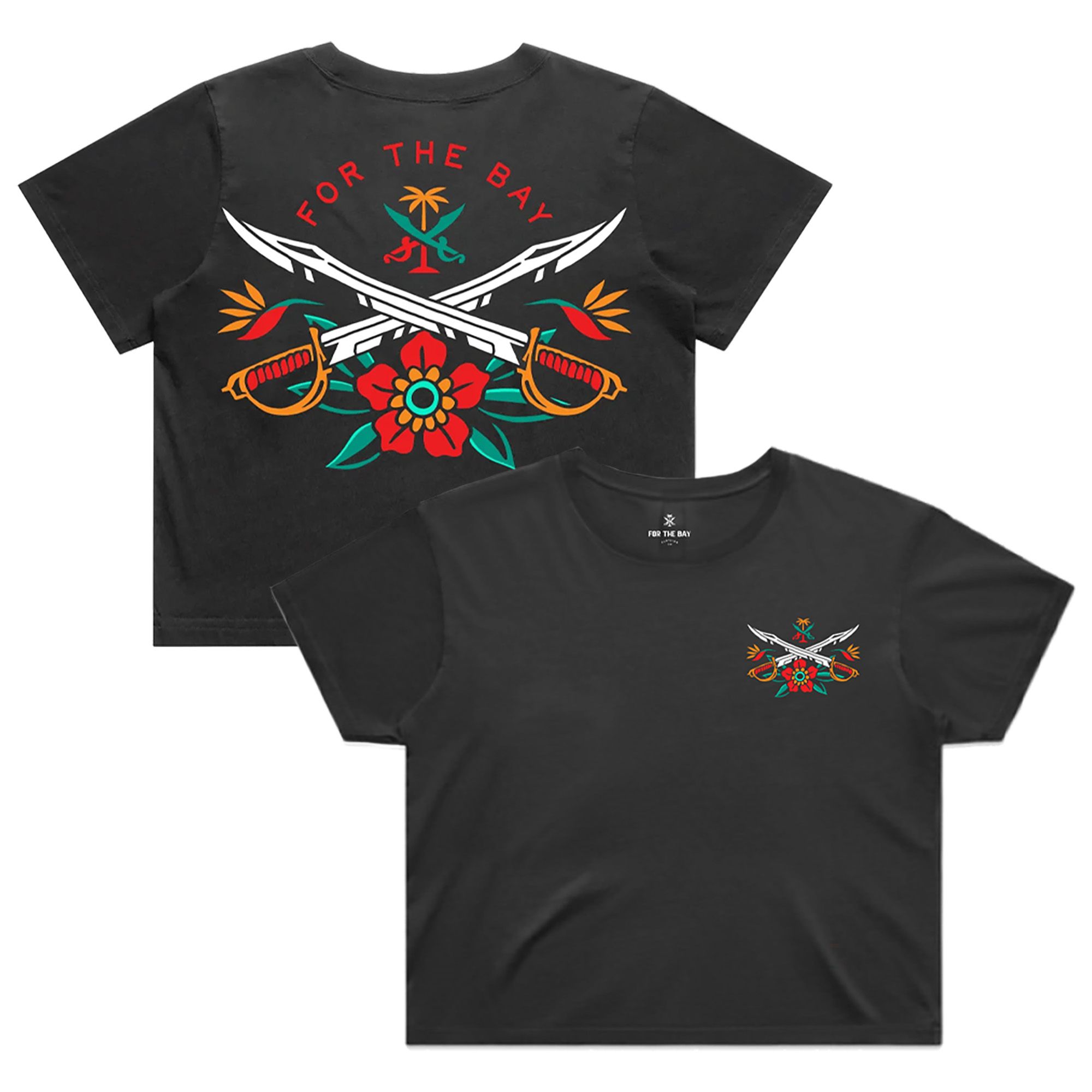 For the Bay Clothing Co. Women's Tampa Bay Grey Hibiscus T-Shirt