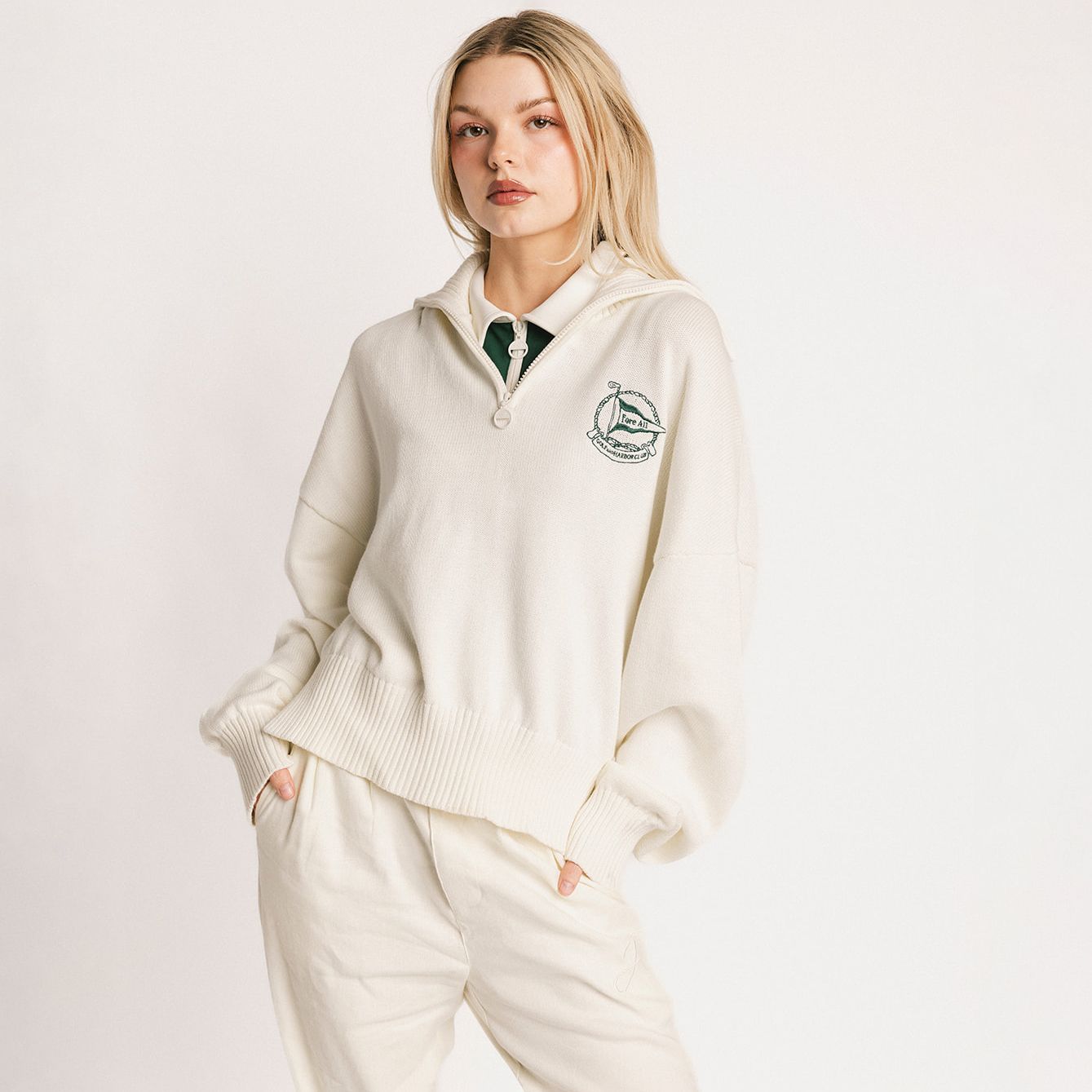 Fore All Women's Nautical Golf ¼ Zip