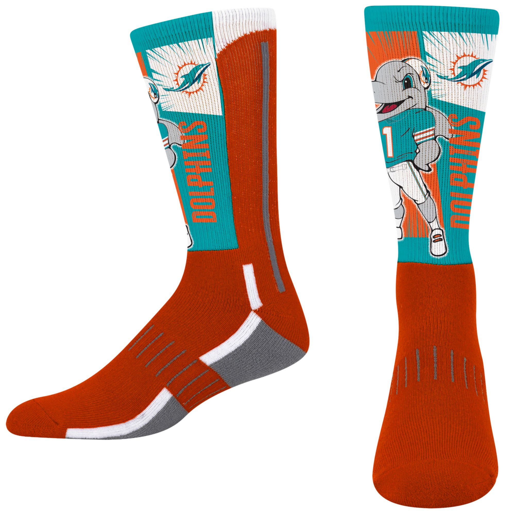 For Bare Feet Youth Miami Dolphins Mascot Socks