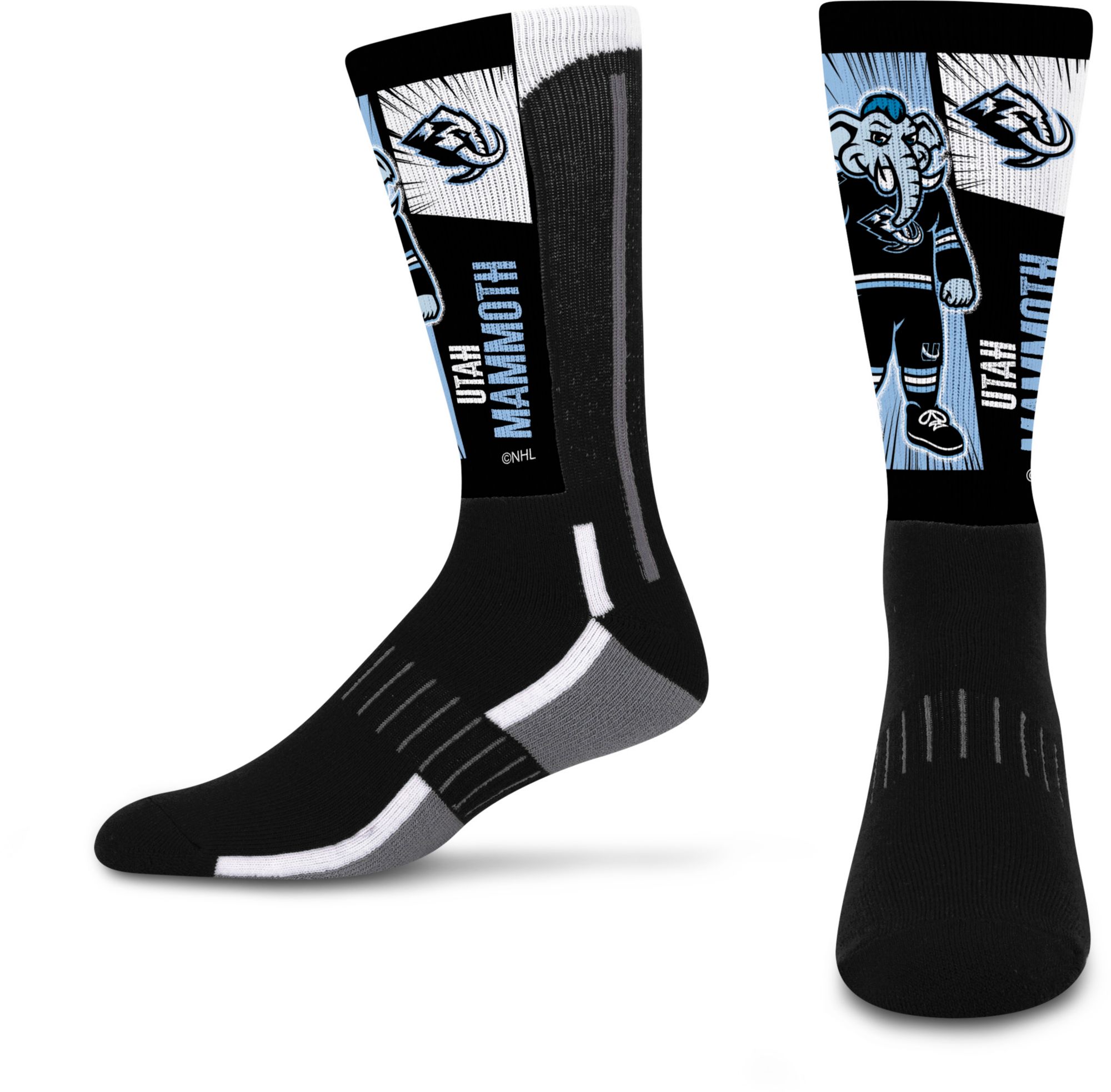 For Bare Feet Youth Utah Mammoth Mascot Deuce Crew Socks