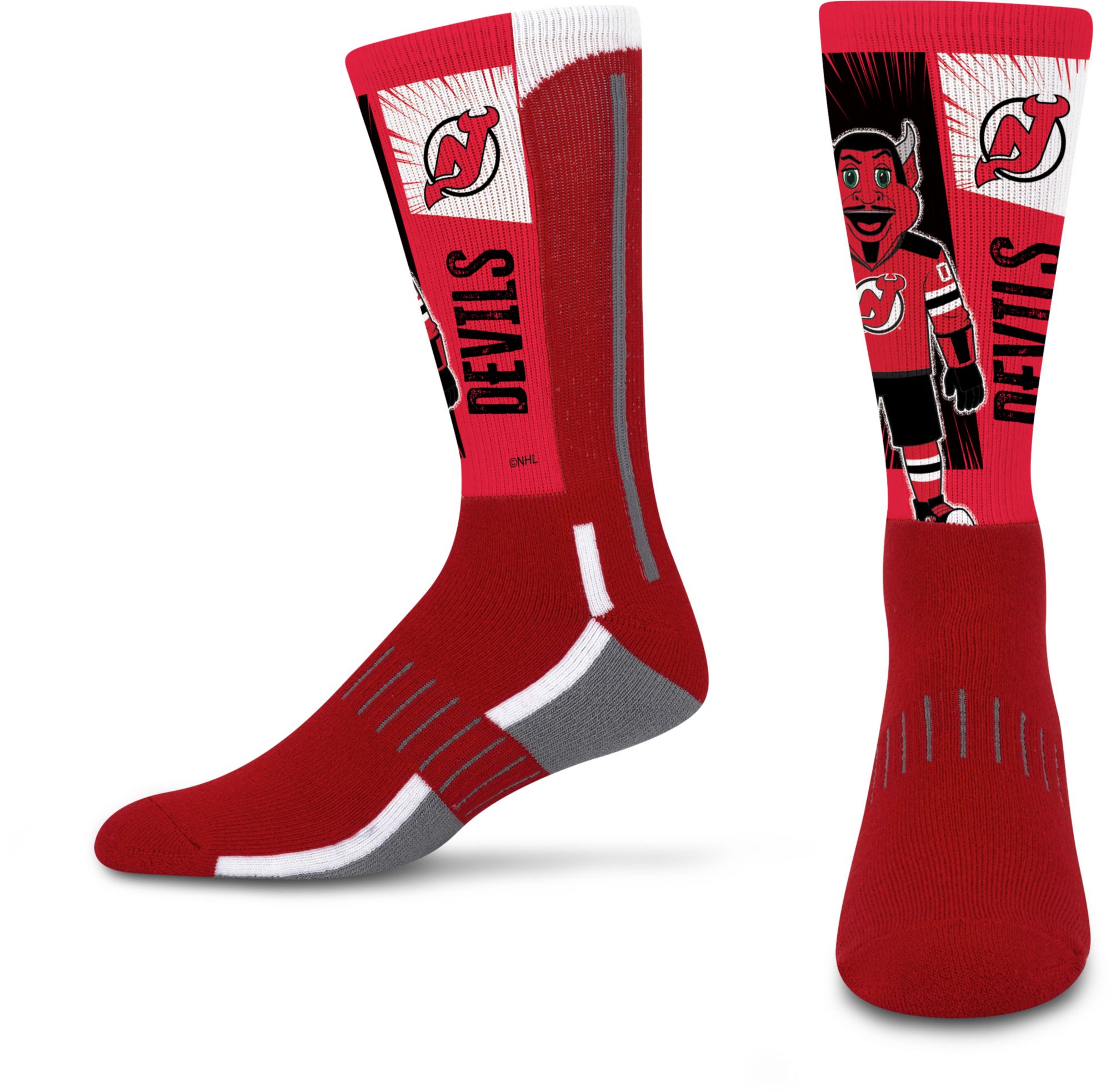For Bare Feet Youth New Jersey Devils Deuce Mascot Socks