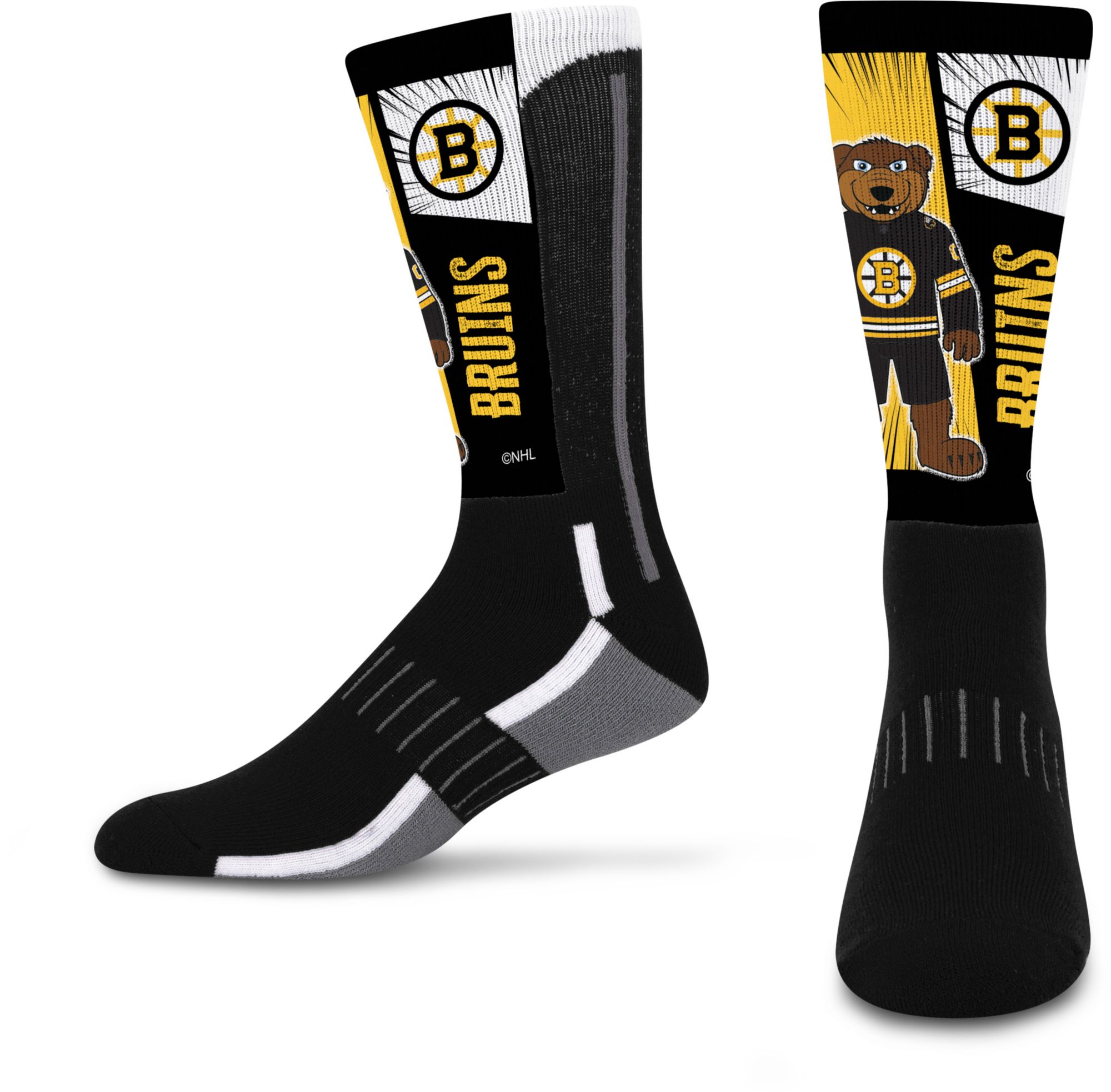 For Bare Feet Youth Boston Bruins Deuce Mascot Socks