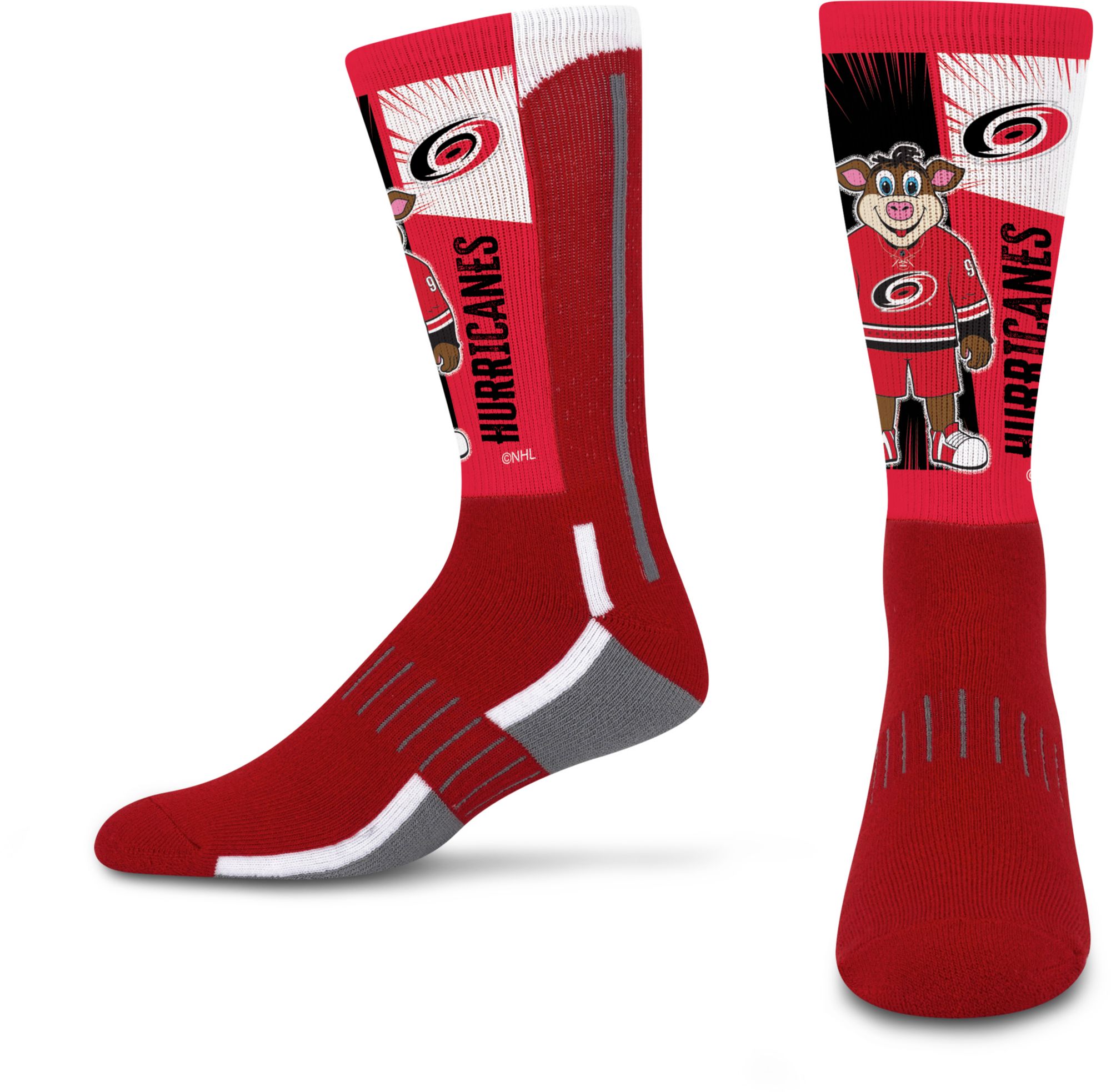 For Bare Feet Youth Carolina Hurricanes Deuce Mascot Socks