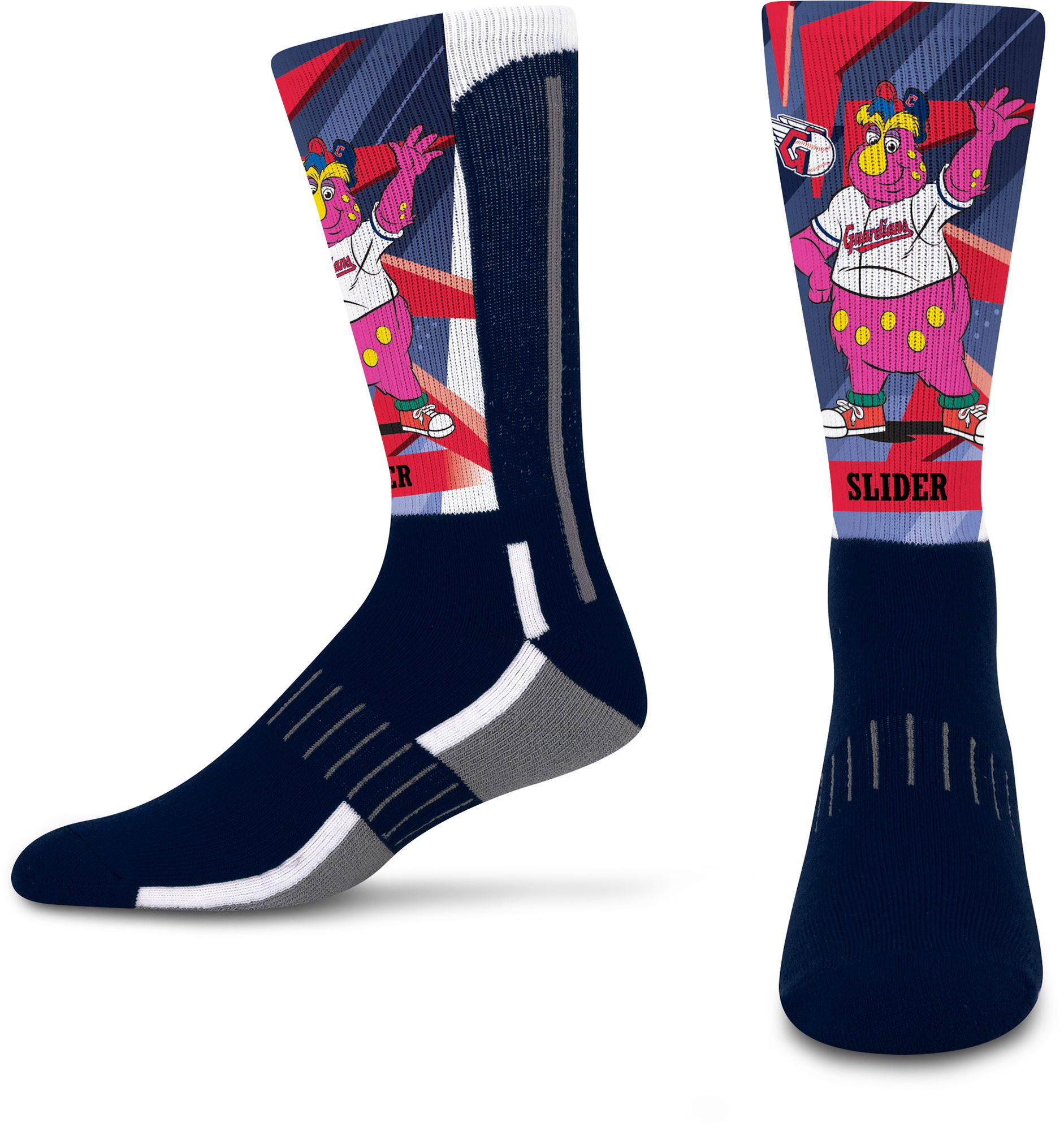 For Bare Feet Youth Cleveland Guardians Multi Mascot Retro Vibes Crew Sock