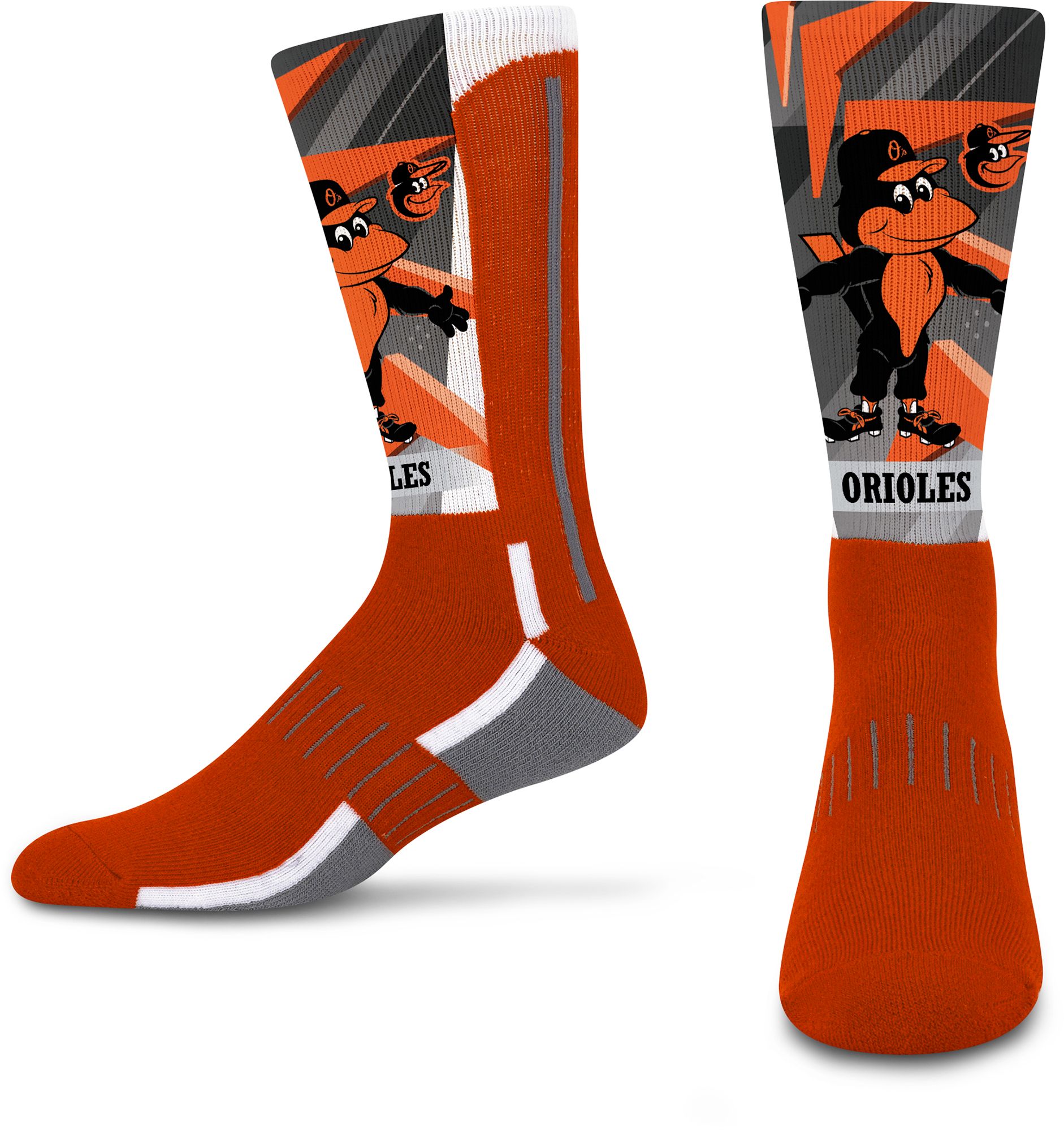 For Bare Feet Youth Baltimore Orioles Multi Mascot Retro Vibes Crew Sock