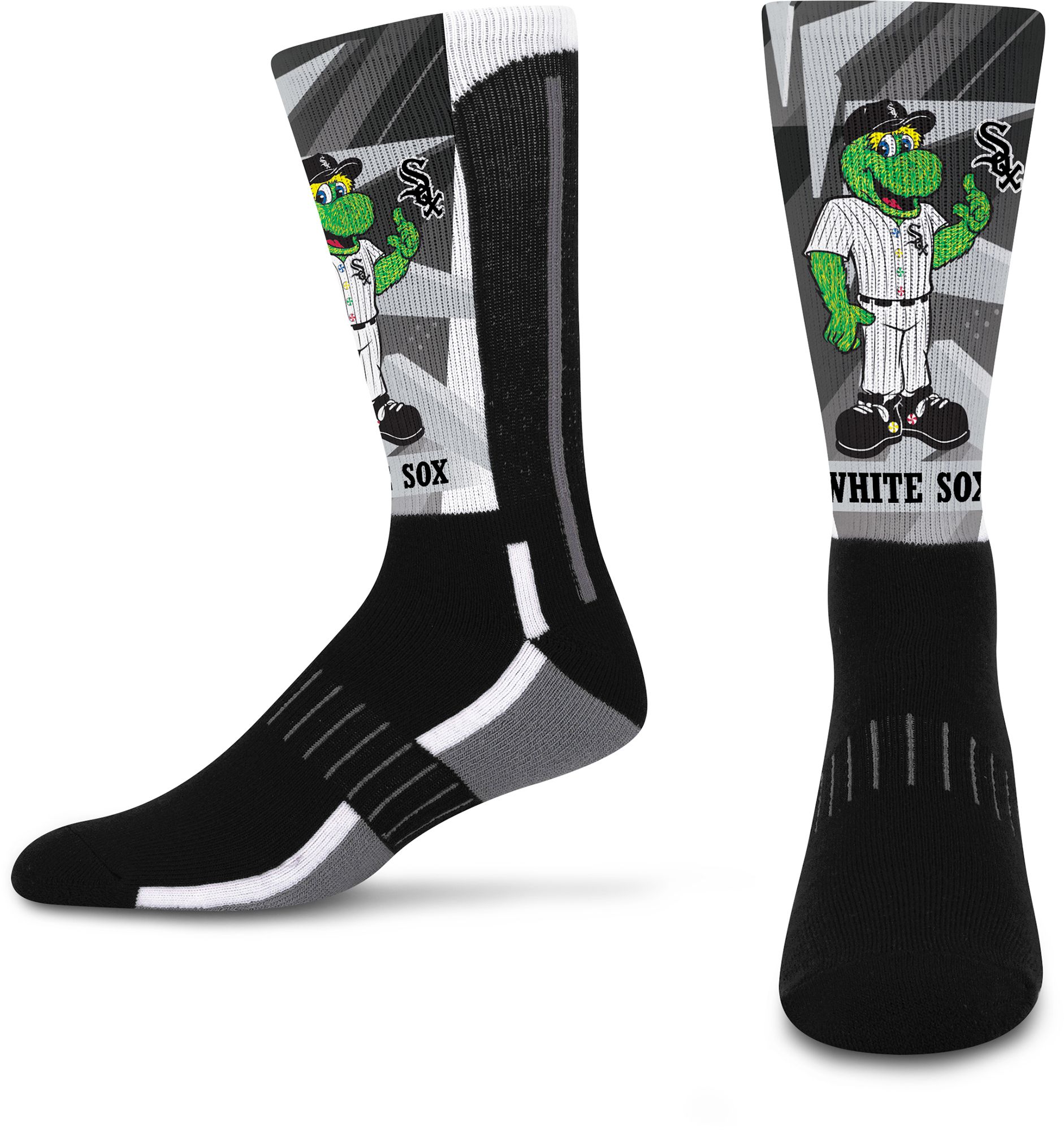 For Bare Feet Youth Chicago White Sox Multi Mascot Retro Vibes Crew Sock