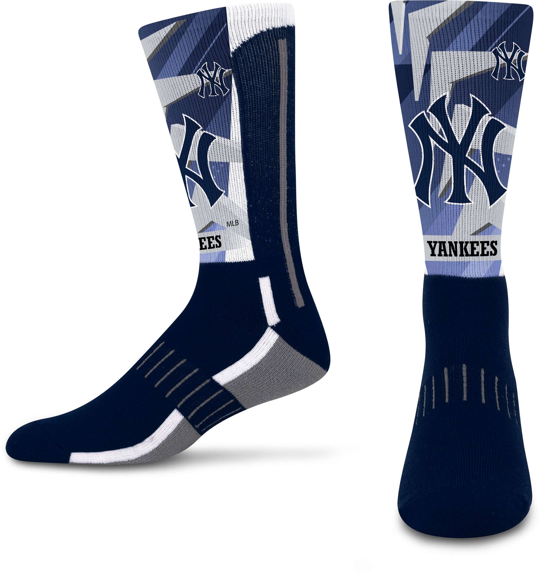 For Bare Feet Youth New York Yankees Multi Mascot Retro Vibes Crew Sock