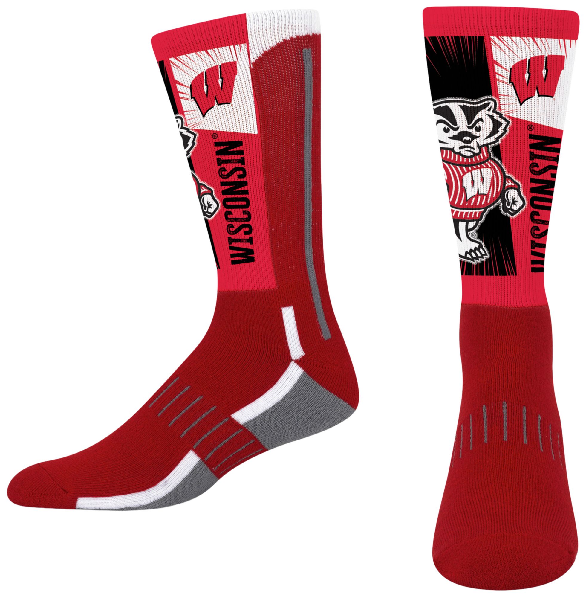 For Bare Feet Youth Wisconsin Badgers Mascot Socks