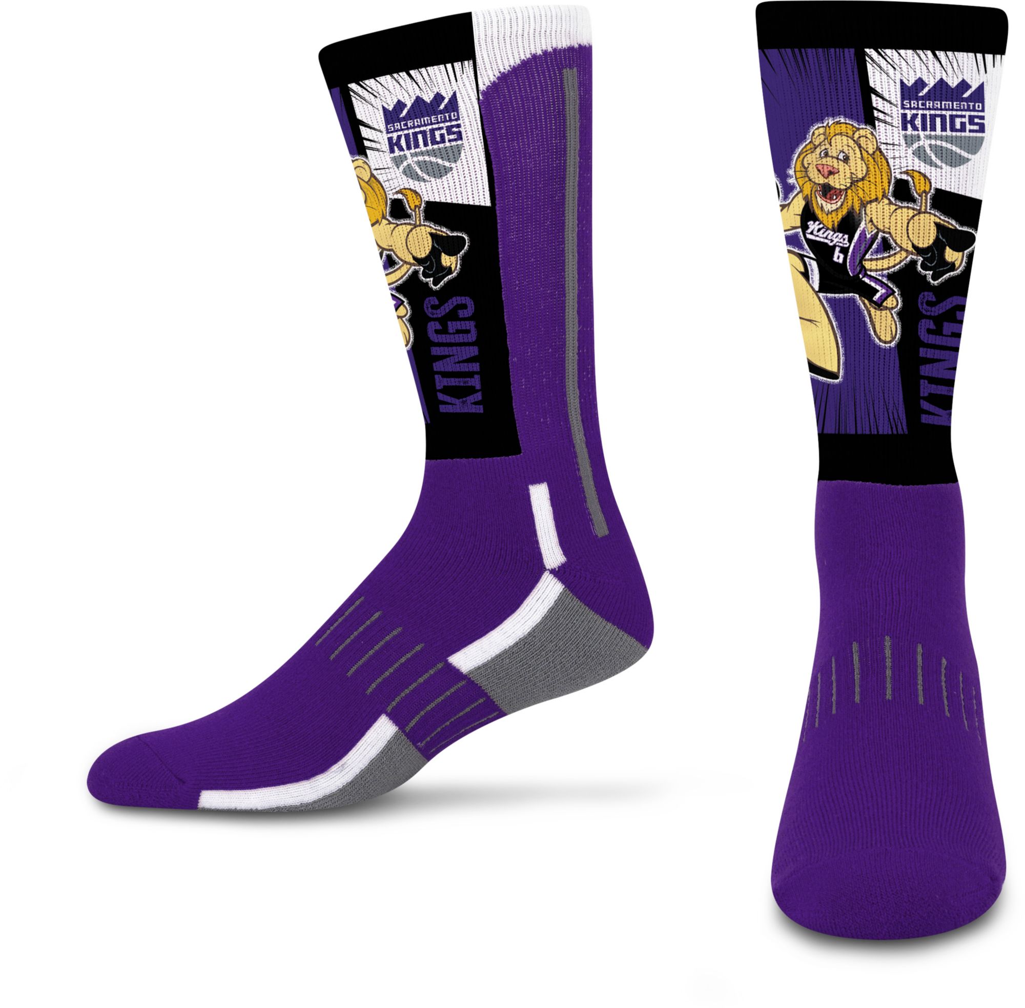 For Bare Feet Youth Sacramento Kings Mascot Deuce Crew Socks