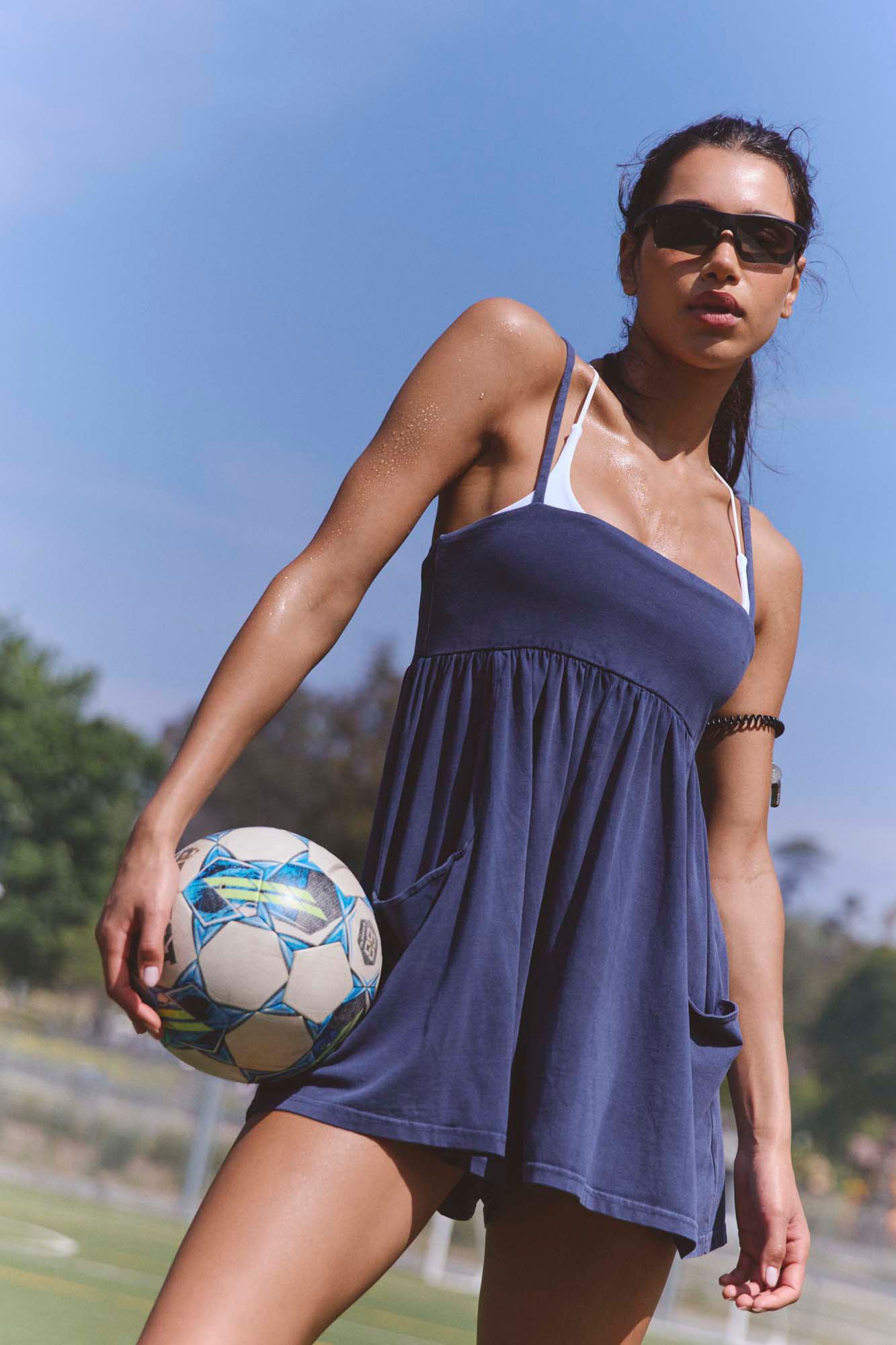 FP Movement Women's Hot Shot Strappy Romper - Blue