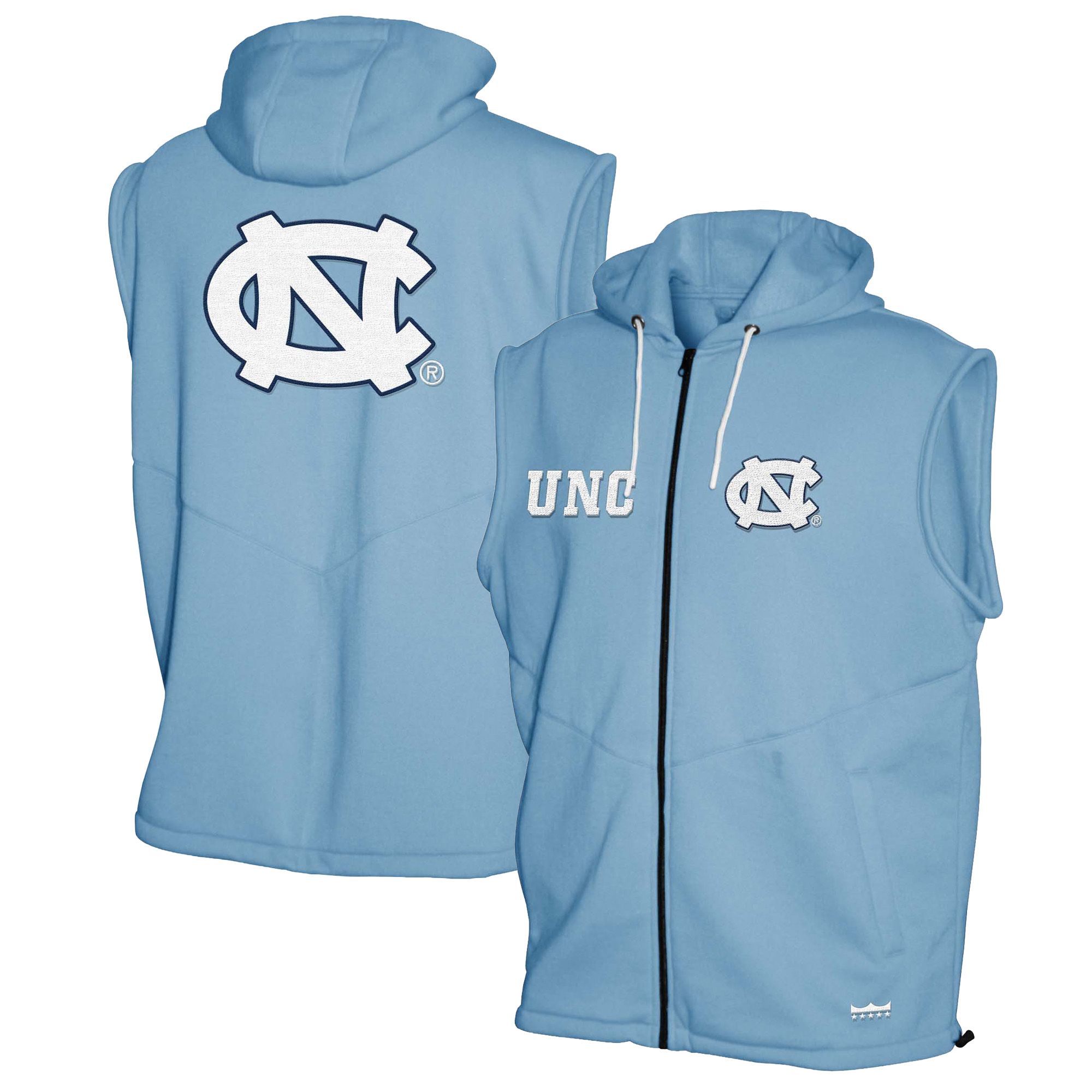 Franchise Club Men's North Carolina Tar Heels Carolina Blue Gym Fleece Vest