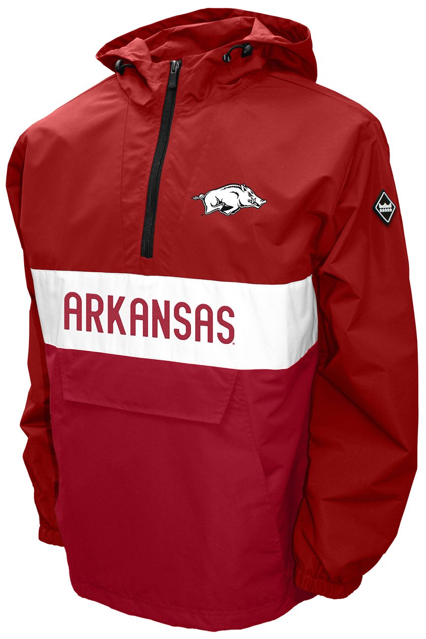 Franchise Club Men's Arkansas Razorbacks Cardinal Beta Anorak Jacket