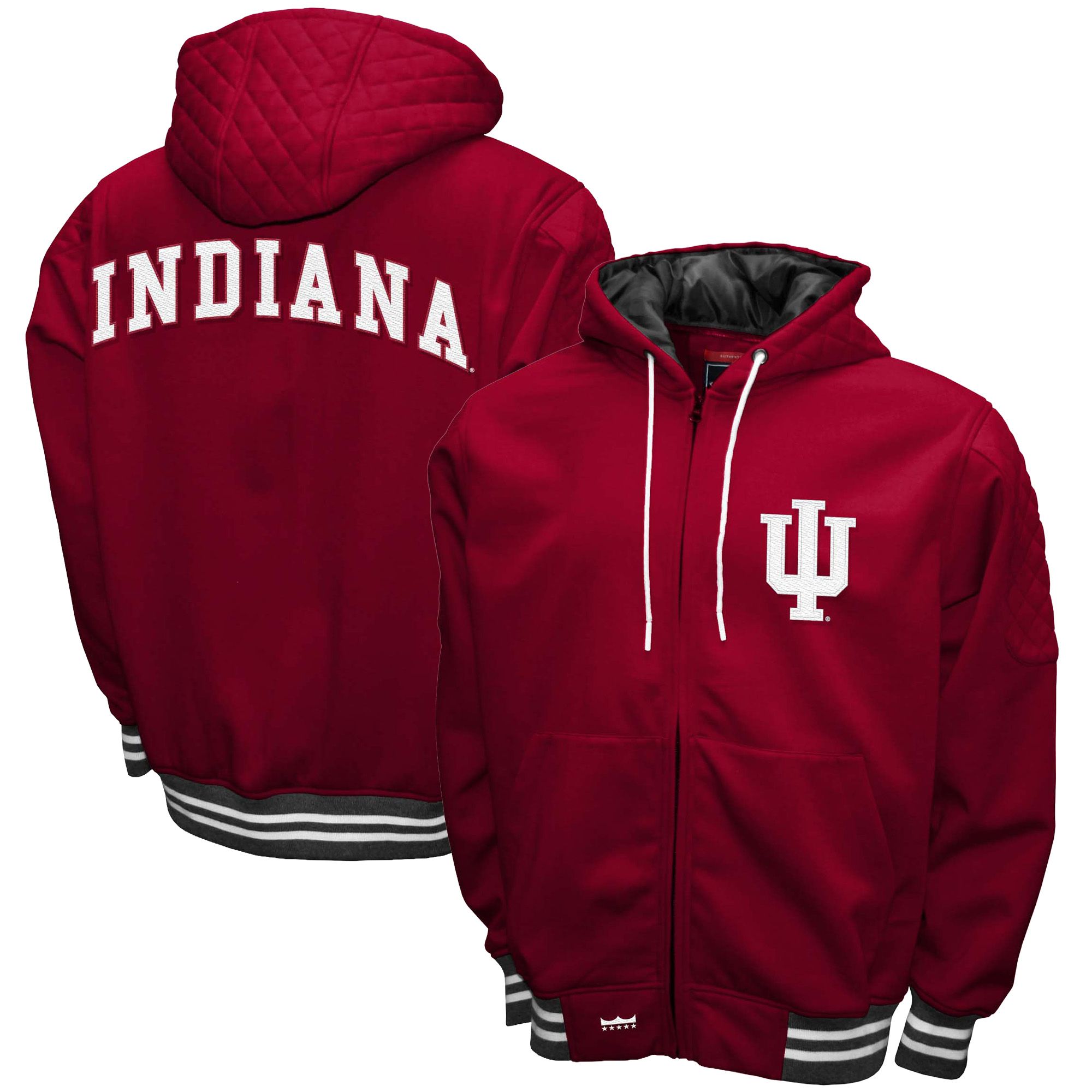 Franchise Club Men's Indiana Hoosiers Crimson Grind Full-Zip Hoodie