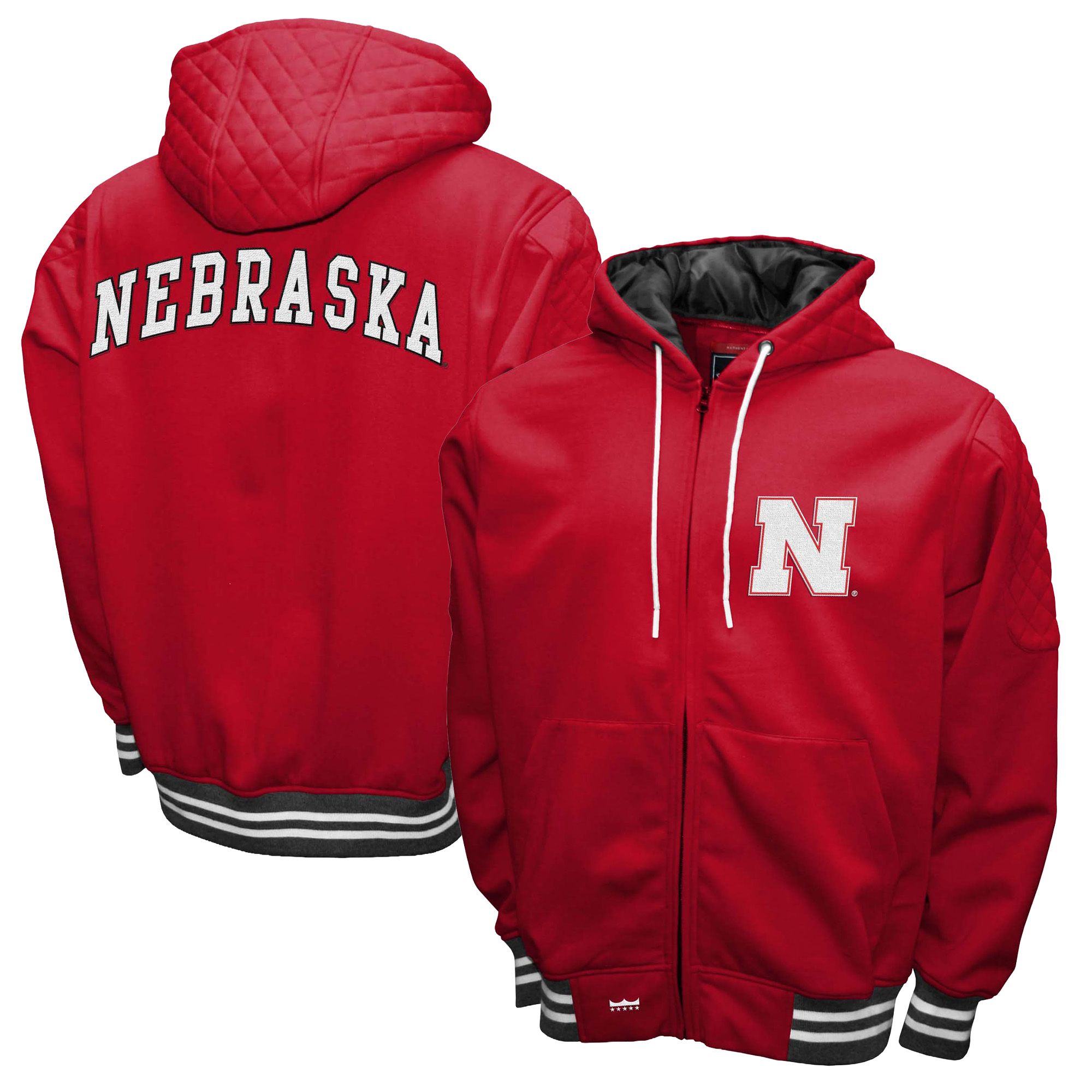 Franchise Club Men's Nebraska Cornhuskers Red Grind Full-Zip Hoodie