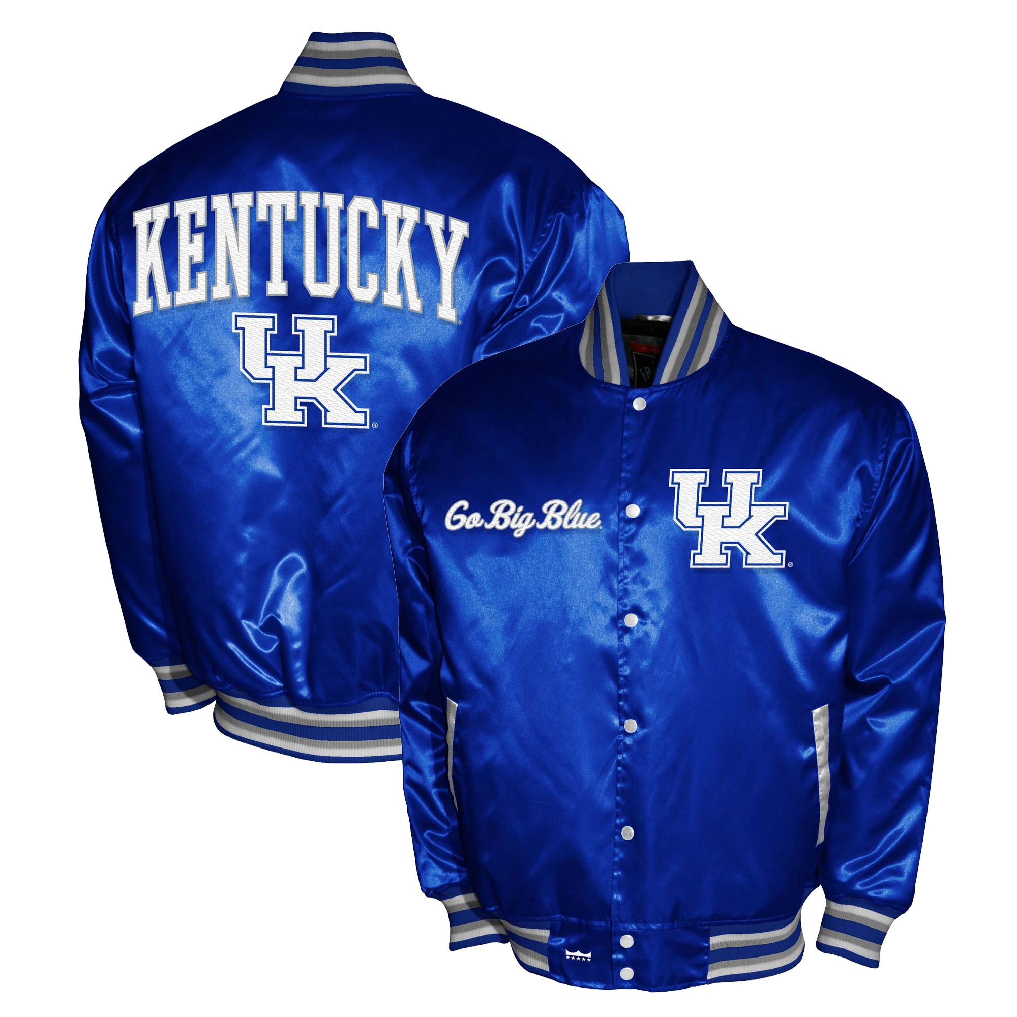 Franchise Club Men's Kentucky Wildcats Royal Satin Jacket