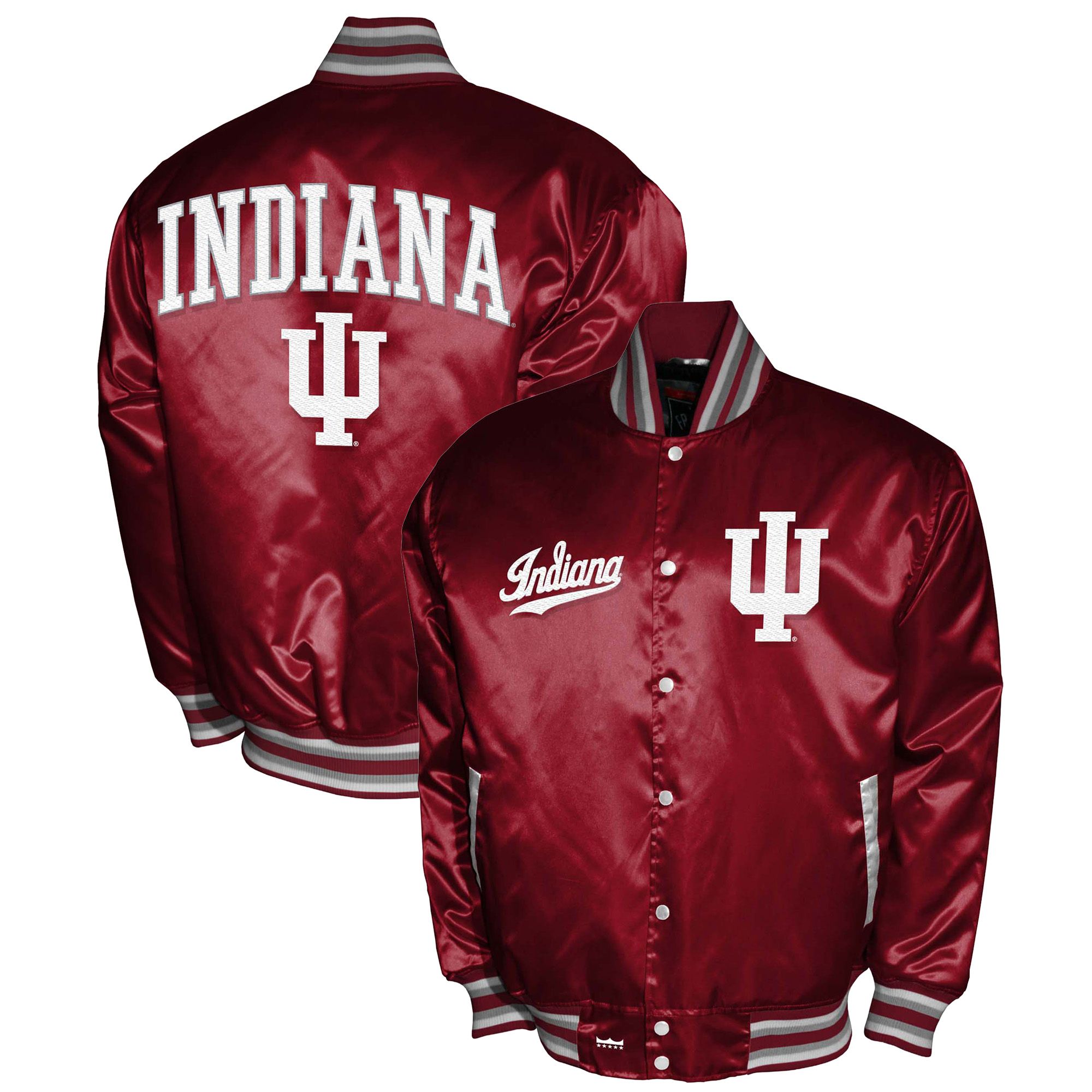 Franchise Club Men's Indiana Hoosiers Crimson Satin Jacket