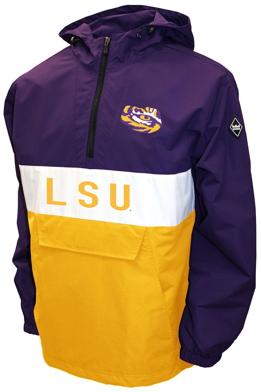 Franchise Club Men's LSU Tigers Purple Beta Anorak Jacket