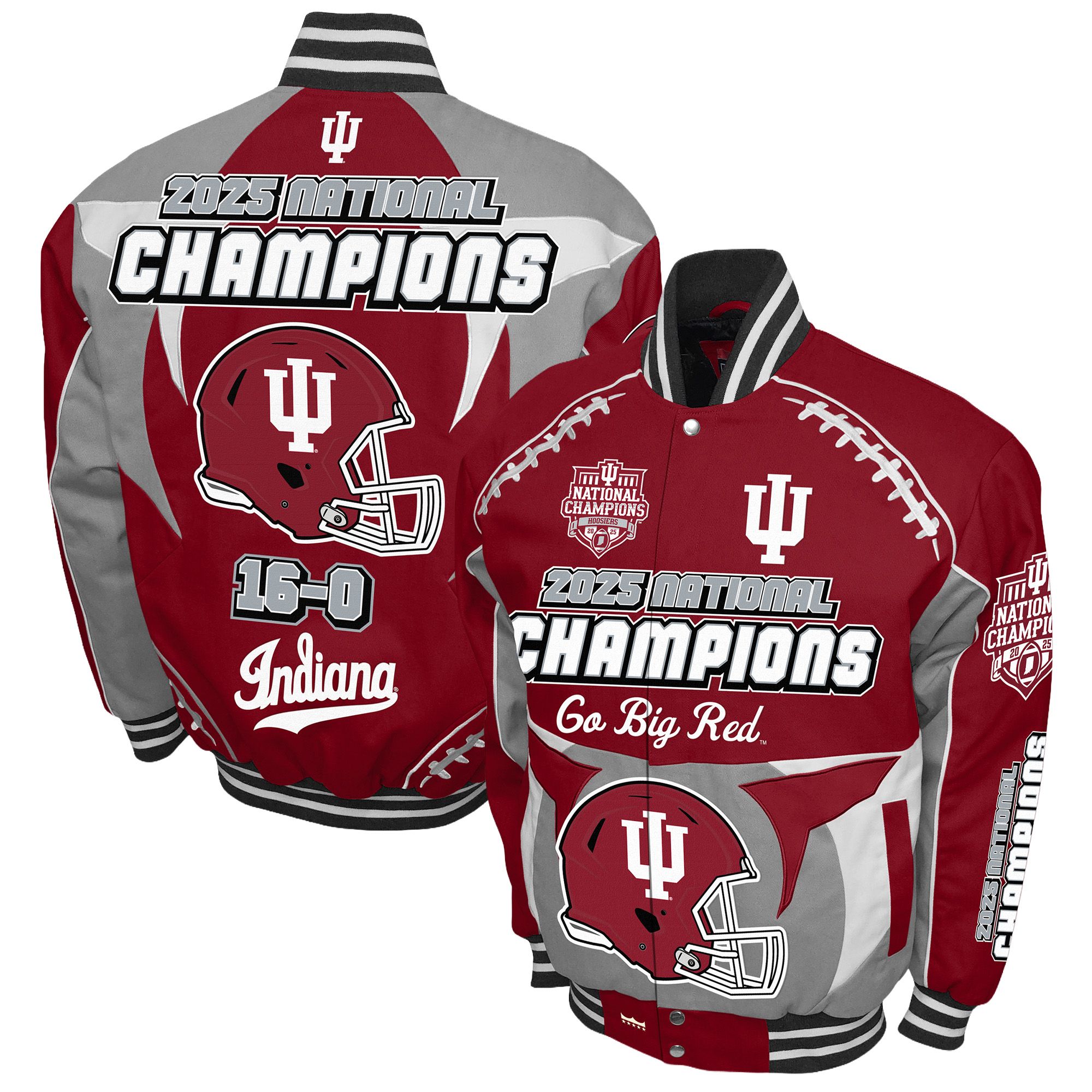 Franchise Club Men's Indiana Hoosiers Crimson Commemorative Cotton Twill Jacket